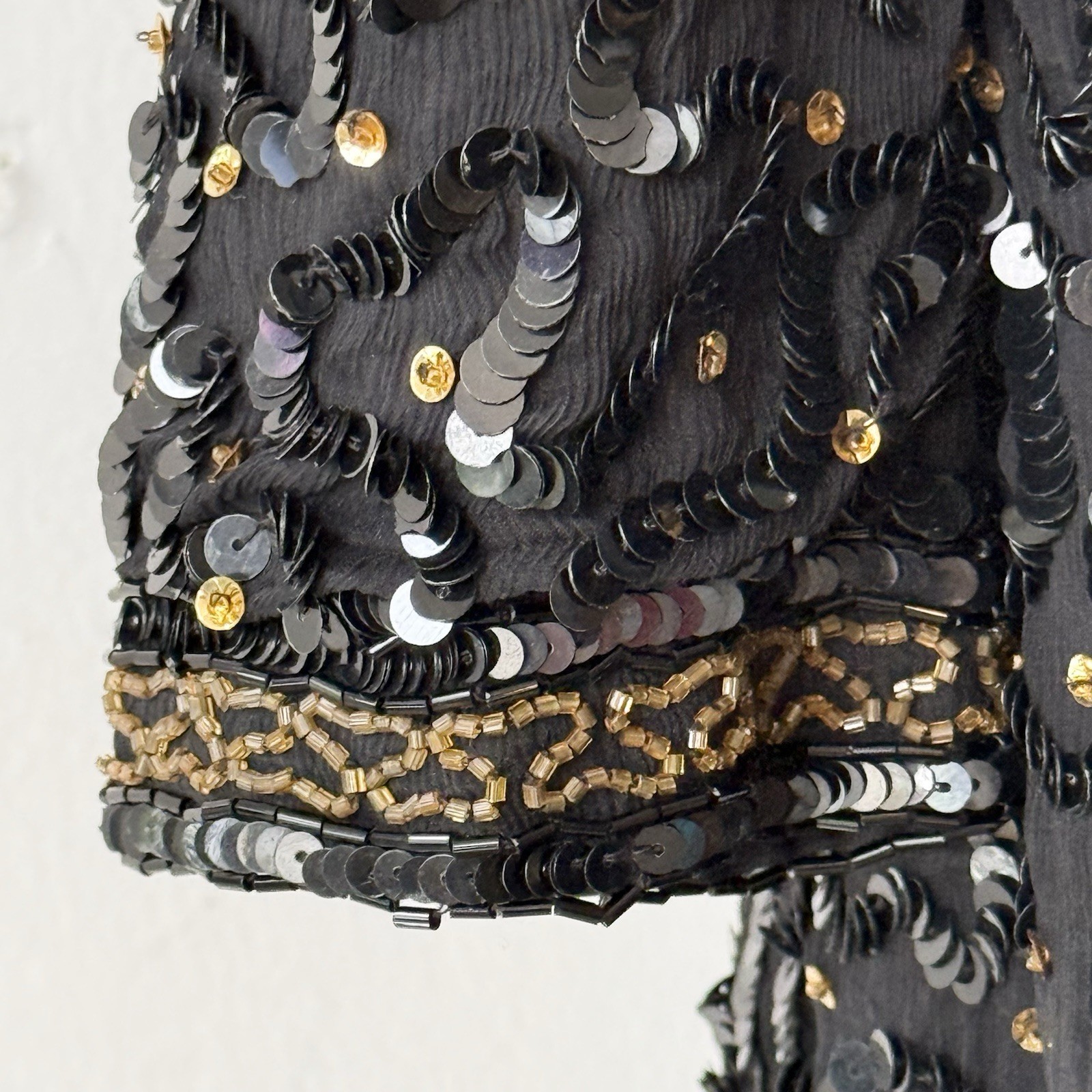 1980’s~1990’s All Silk Beaded & Sequin Jacket By Style works •S/M