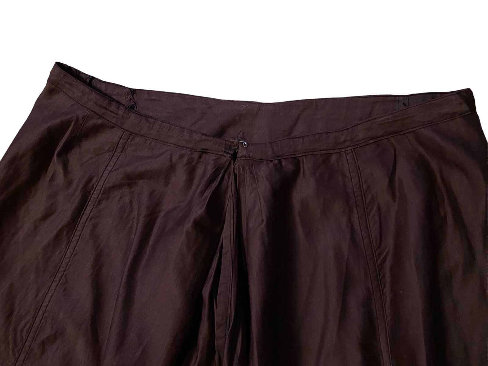 Antique Victorian Edwardian Petticoat Skirt Slip Brown Vintage 1890s-1900s