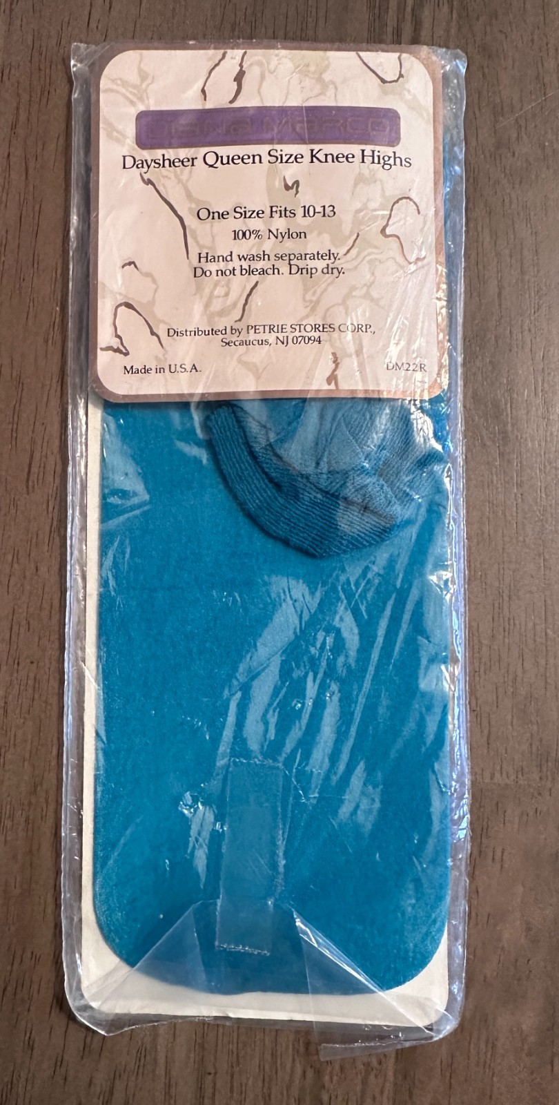 Vintage 90s Diana Marco Daysheer Knee Highs – Teal – Size Queen NEW