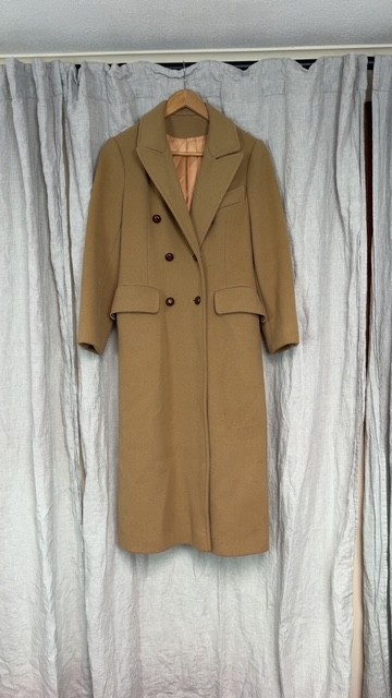 Vintage Camel Wool Coat Long Overcoat Minimalist Classic Tan Loresdale Women’s
