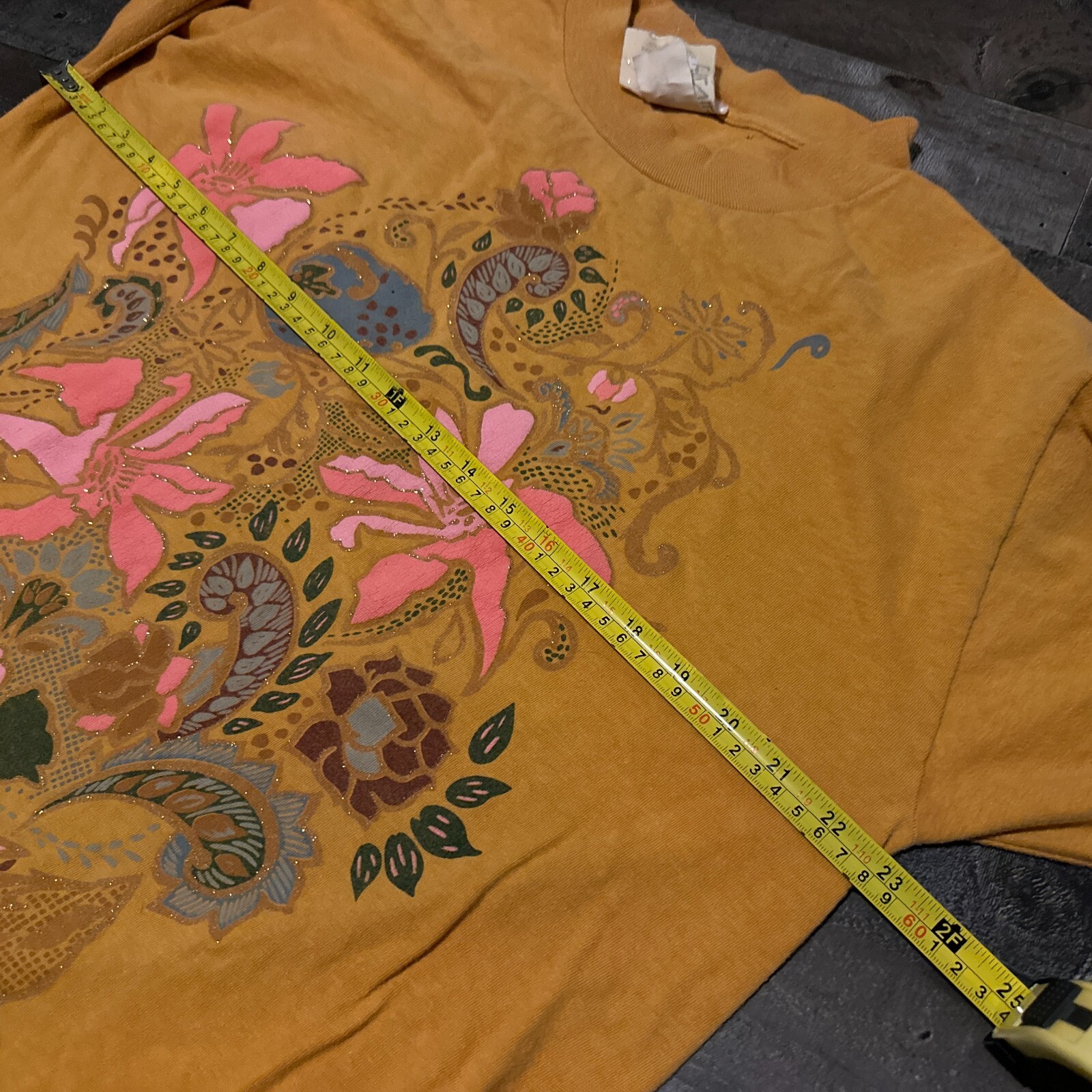 Vintage 1988 EZL by Marcy 'N Me T-Shirt Adult „One Size Fits All” Floral PRINT