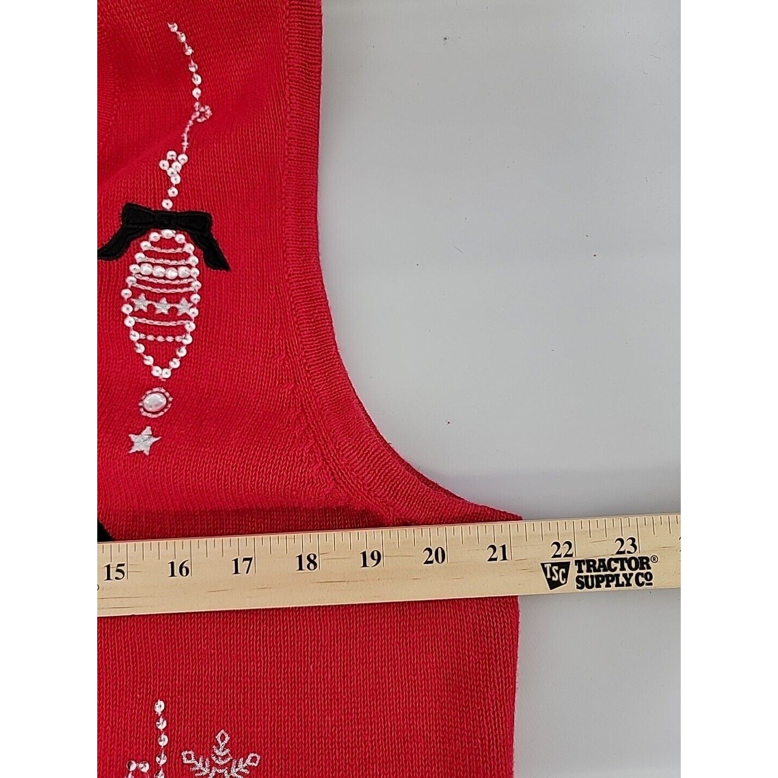Merry & Bright Sequin Rhinestone Ornaments Christmas Holiday Sweater Vest Sz L