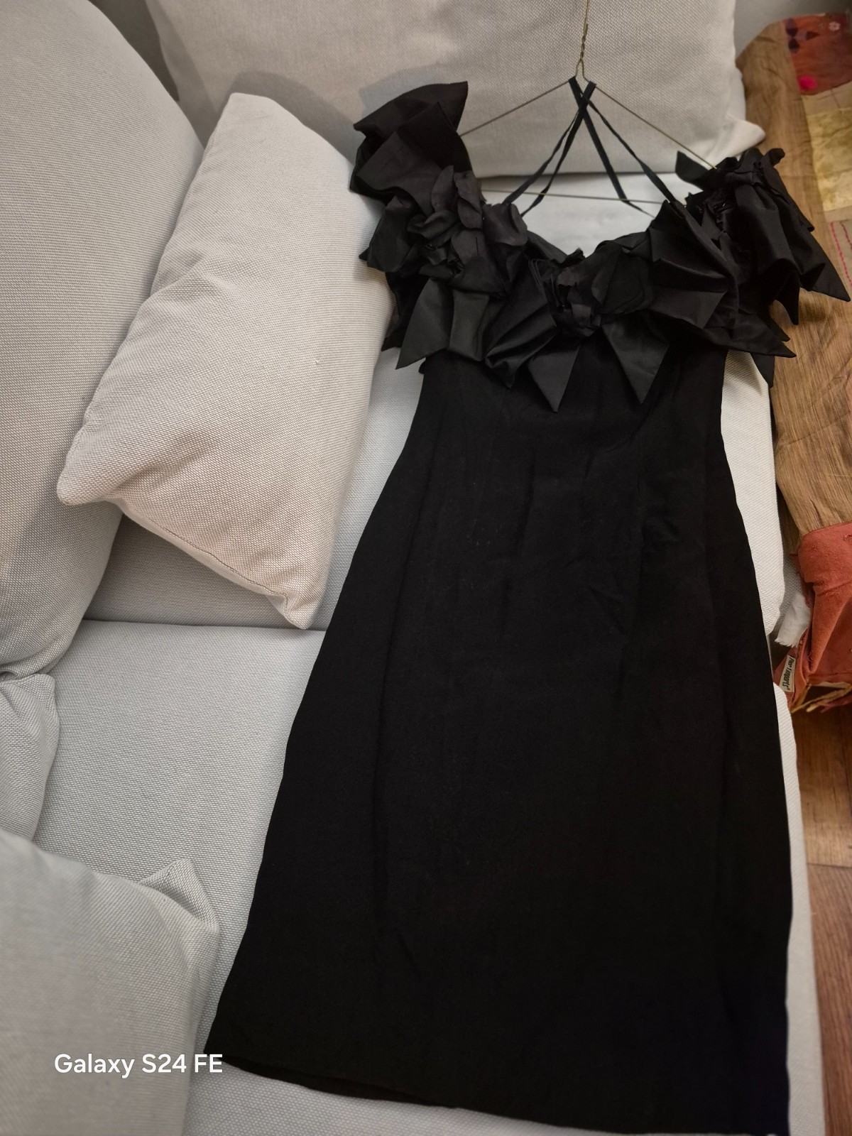 VTG 80s Victor Costa Bergdorf Goodman Black Rosette Bow Dress Size 2