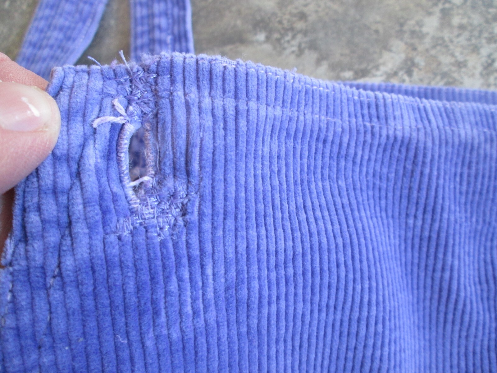 VTG C’est Joli Bibs Overall Jumpsuit Romper 26×24 Purple Corduroy Juniors/Youth