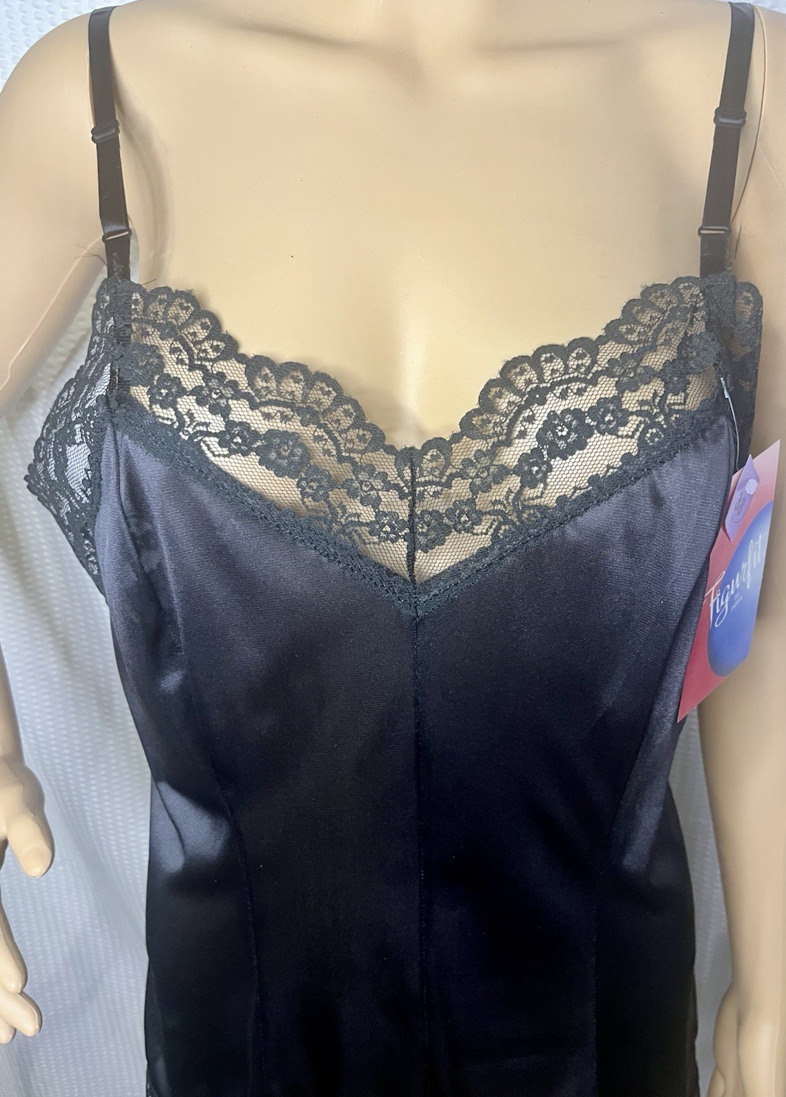 Vtg Figurfit Sexy Pinup Teddie DuPont Antron Nylon III USA Lace Nightie Sz 38