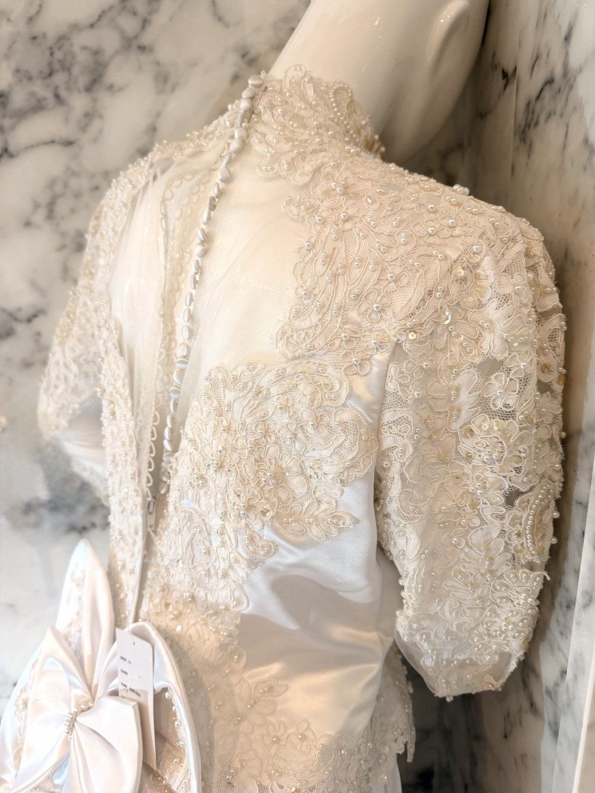 My Fair Lady Wedding Dress Size 12 Ivory Beaded Lace Cathedral Train Bridal Gown