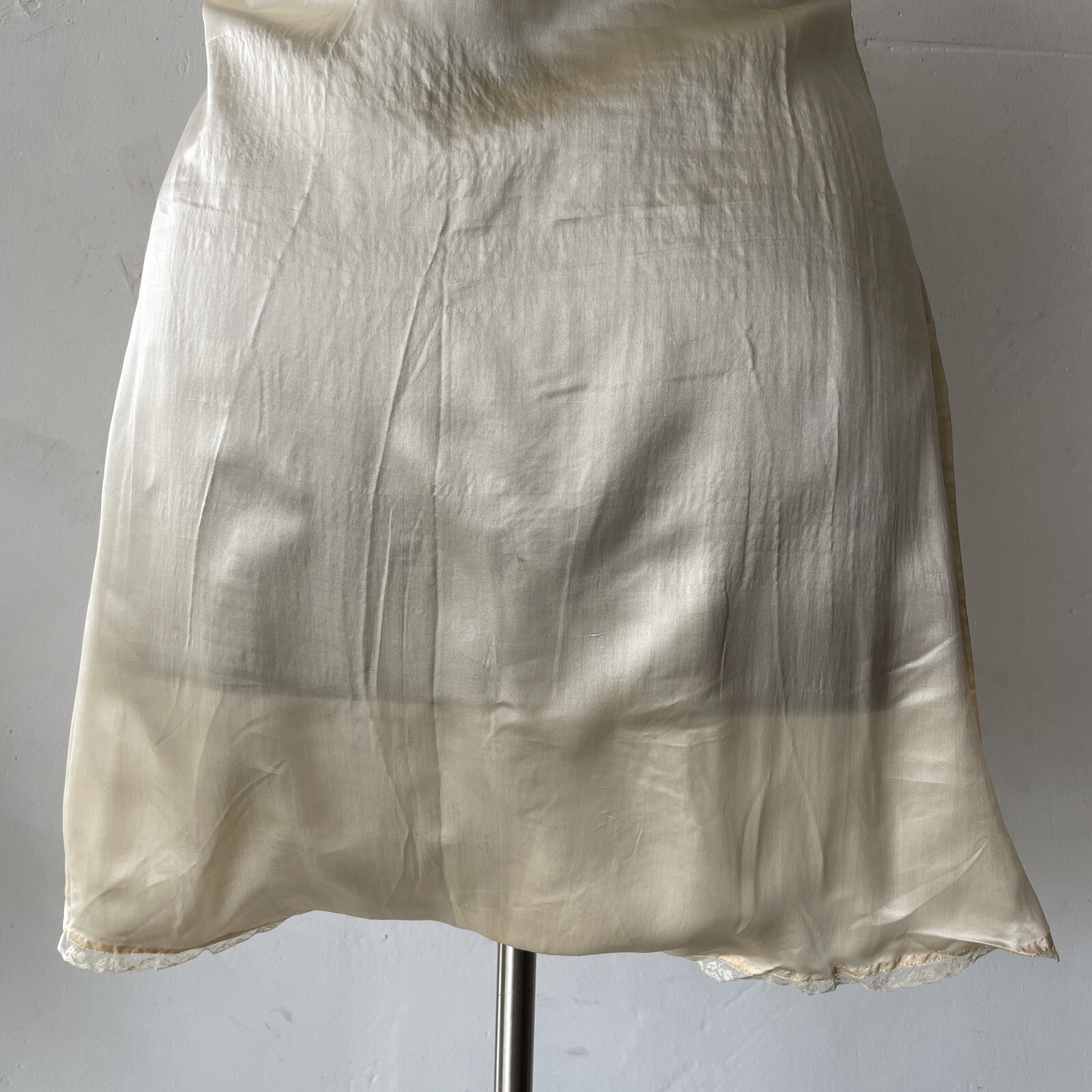 Antique VOLUP 1920s – 1930s Silk Step In Button Up Crotch Teddy Dress Slip XXL