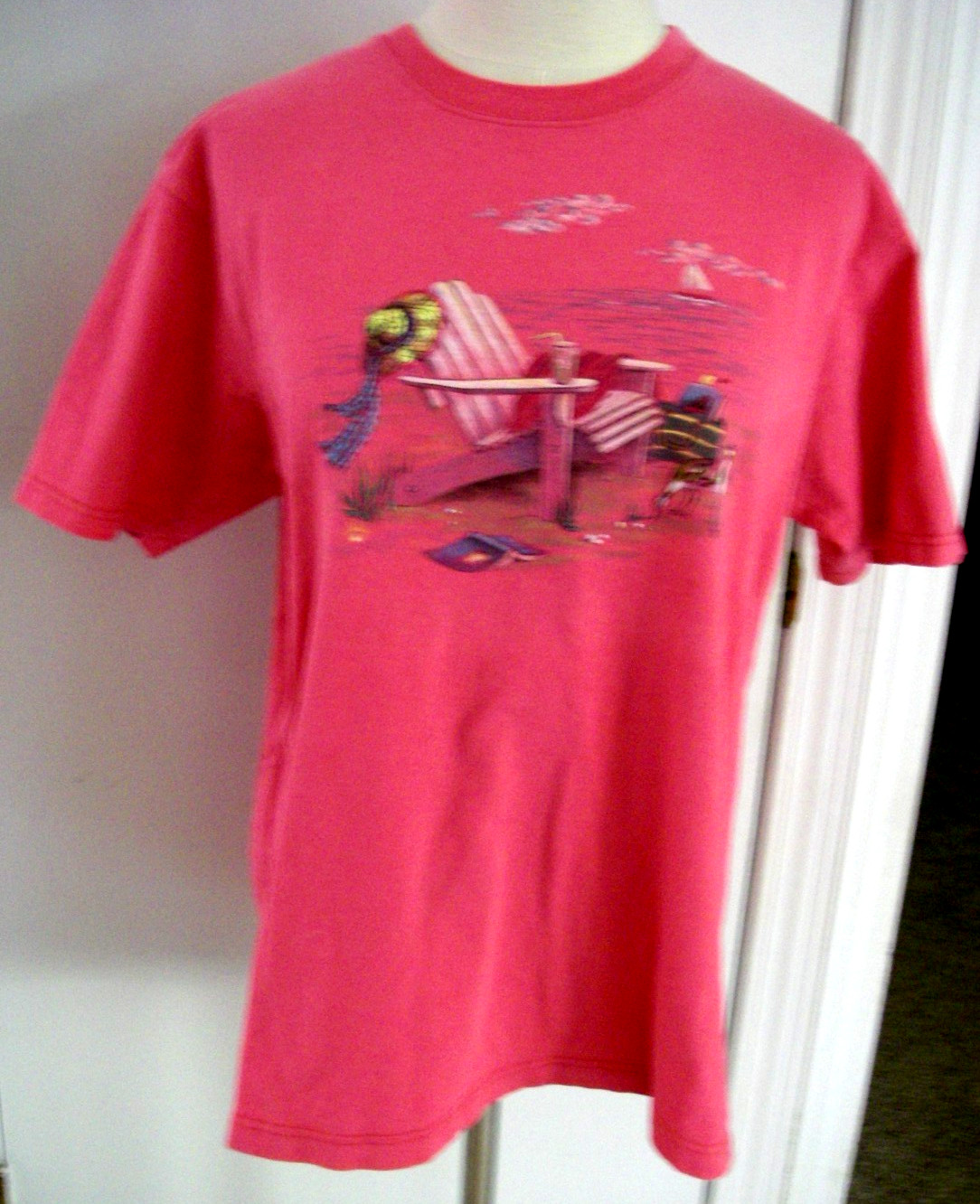 Vintage ’90’s Northern Reflections Pink Coastal Beach Graphic Tee T-Shirt Medium