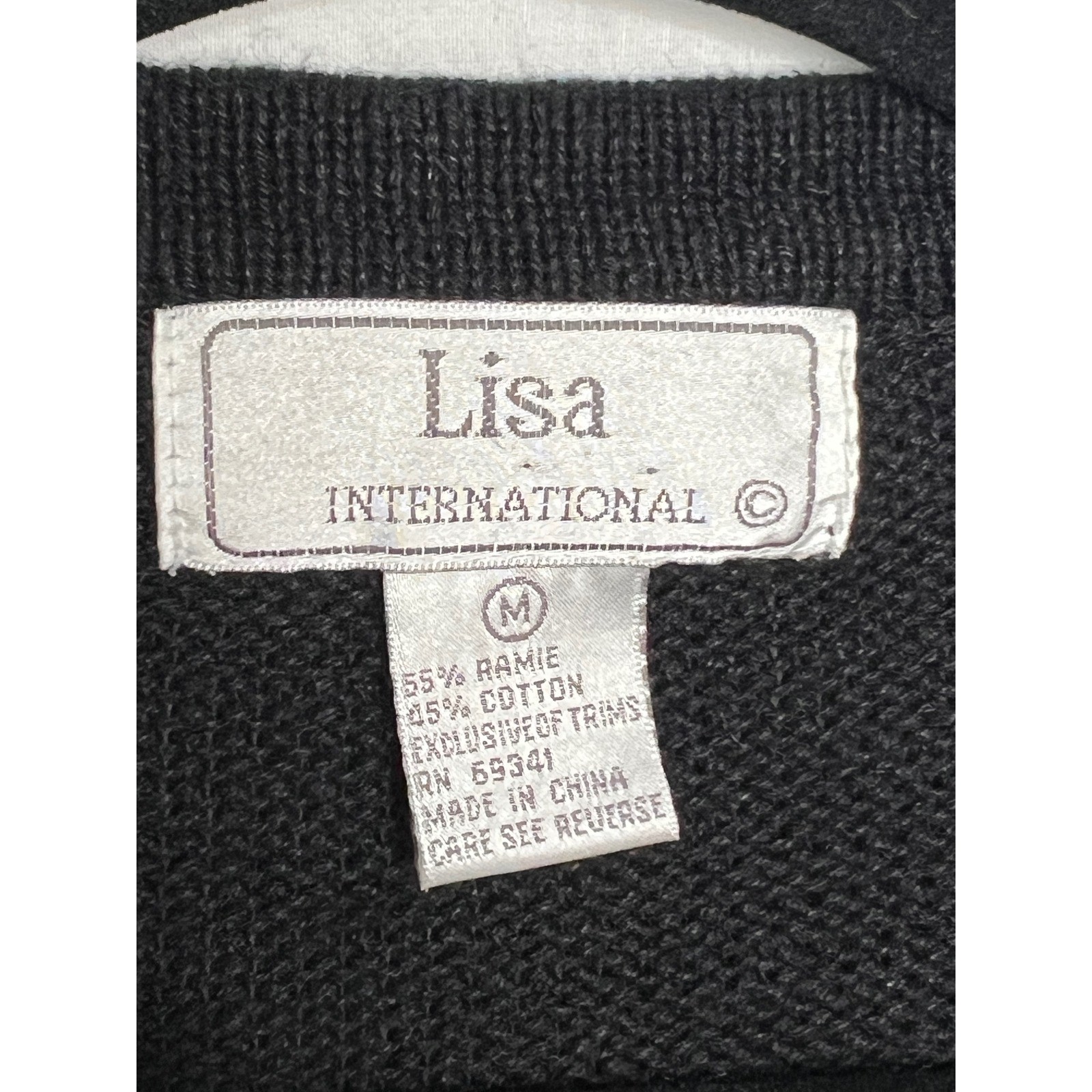 VTG Black Knit Cotton Fur Vest Cat Fish Bowl Grannycore Sz M Lisa International