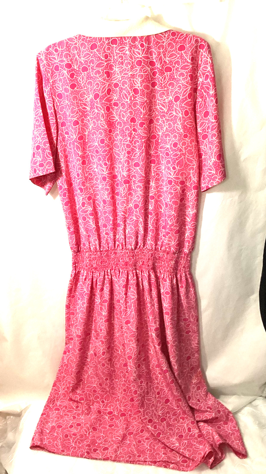Vintage 1980s Bichon Cynthia Howie Pink Graphic Shirtwaist Midi Dress Retro 12