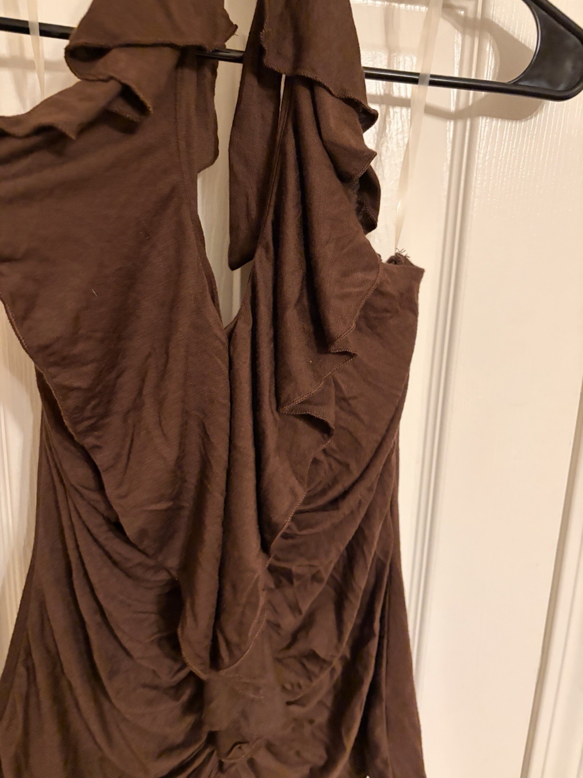 Vintage Cache Halter Blouse Brown Size Medium Made In USA 90s Y2k