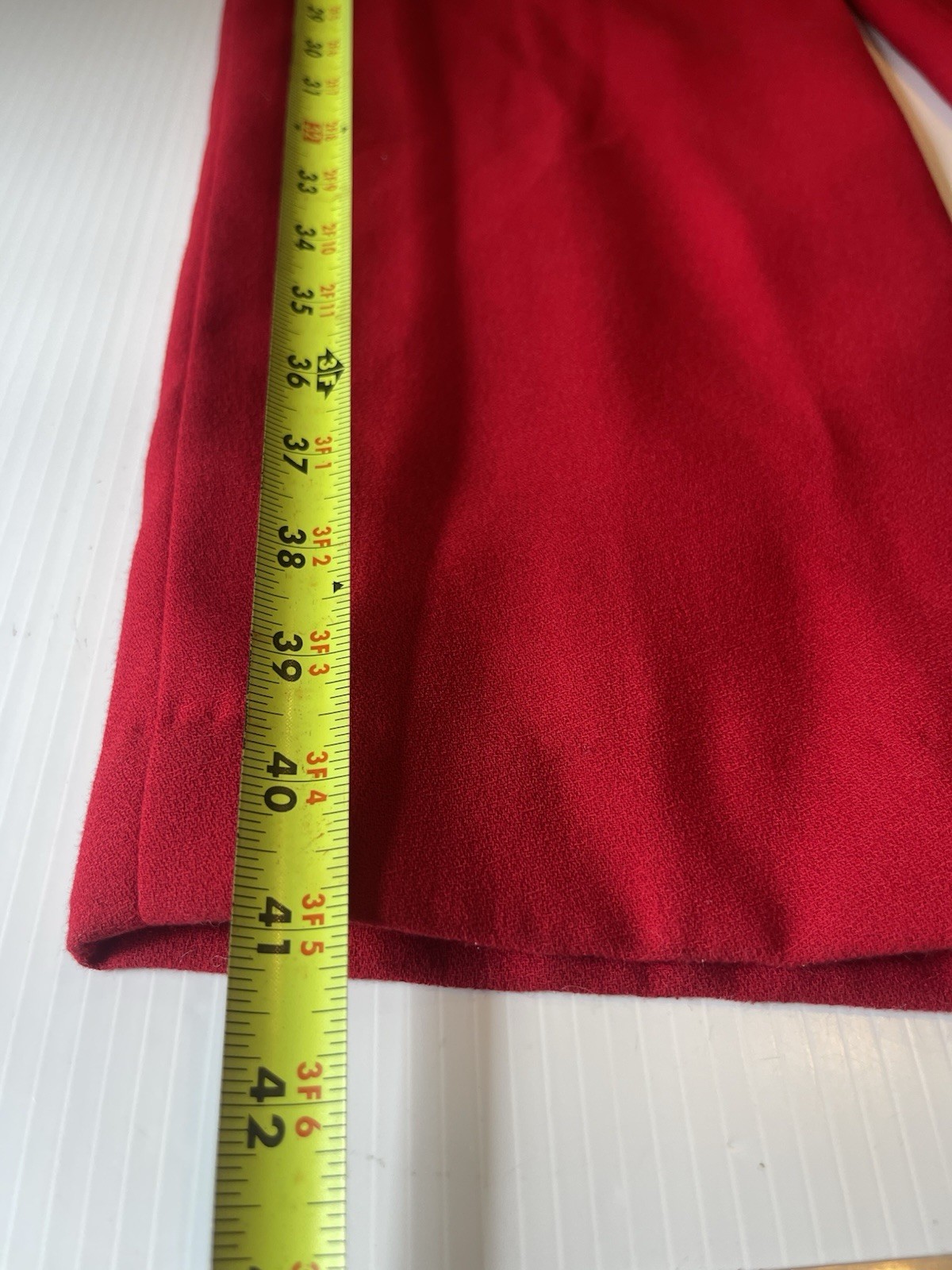 VTG Casual Corner Cotton Red With Velvet Trim Buttons Pant Suit Set Size 4