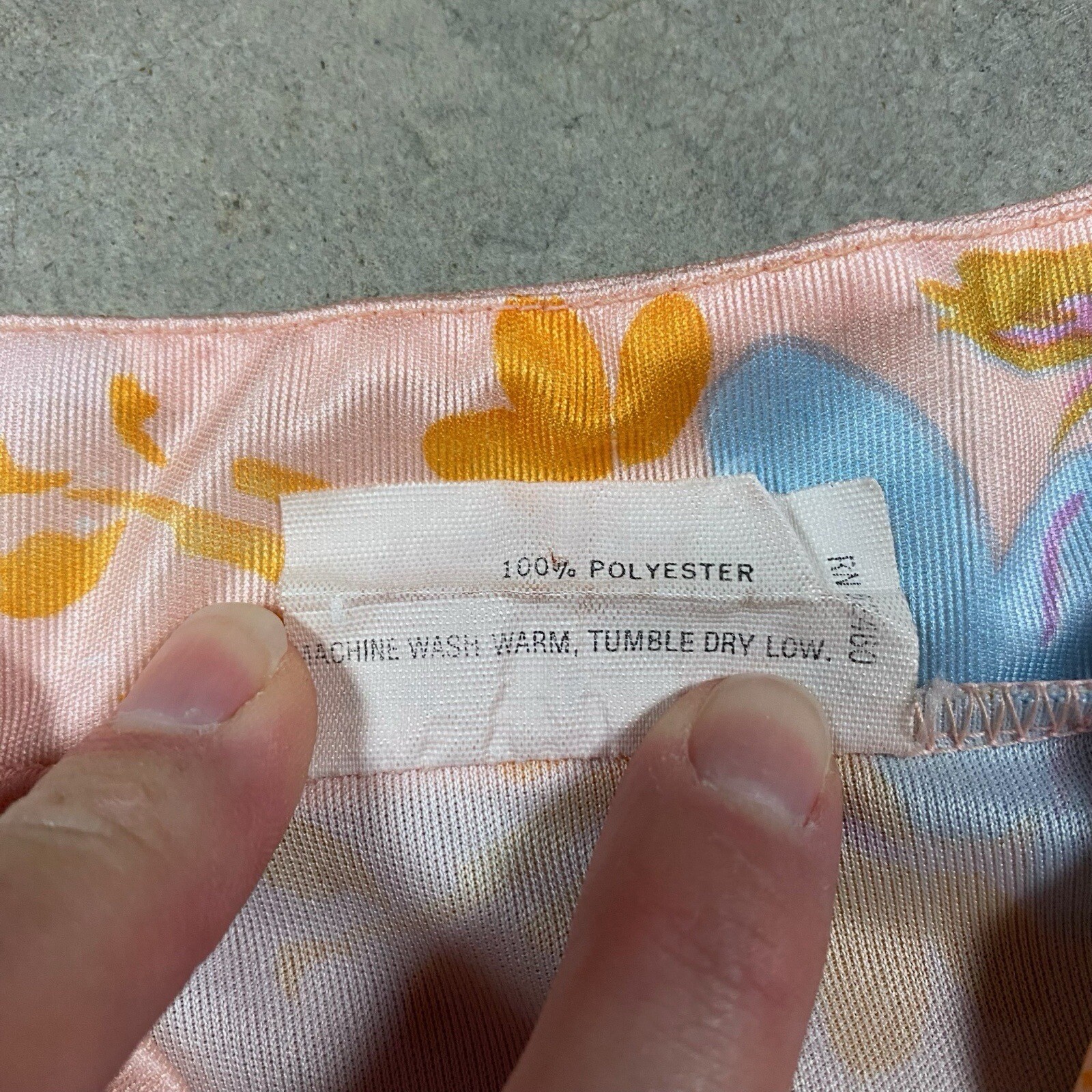 70s VTG Penny Lou of California BLOUSE Secretary M Disco Mod Hippie Peach Shirt