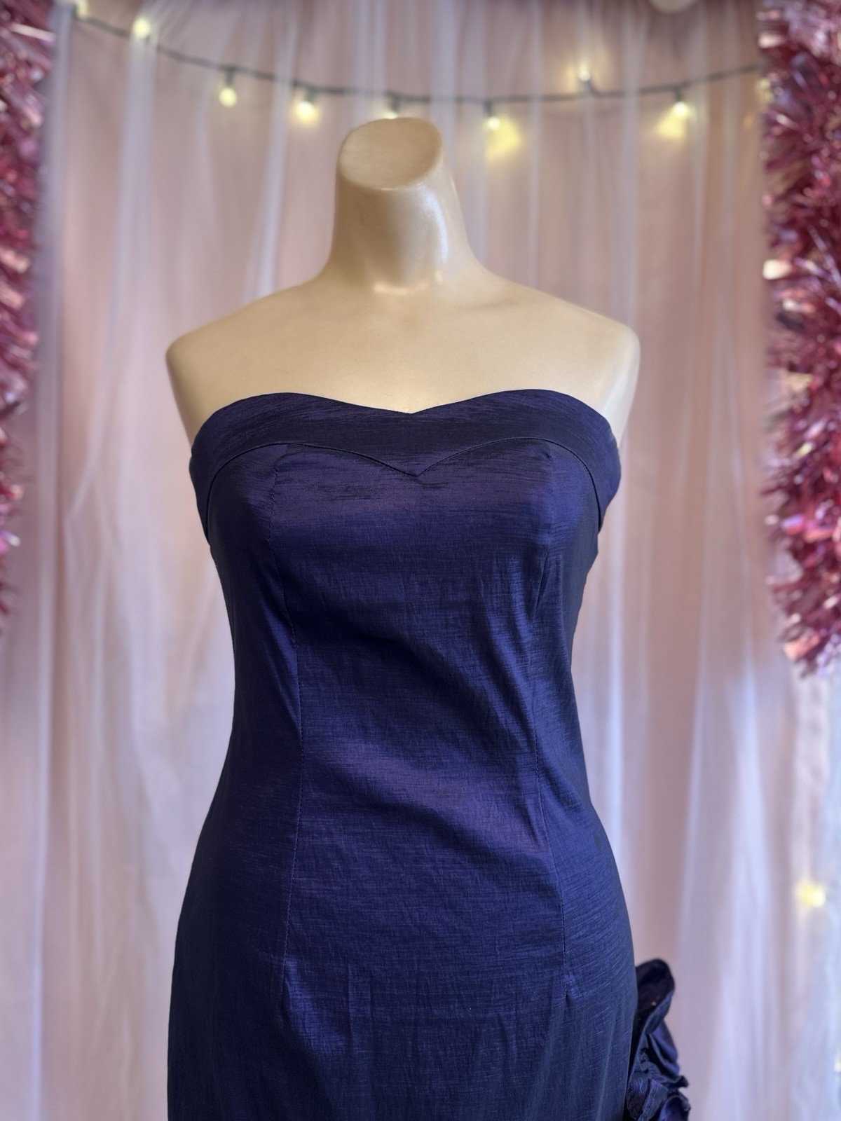 Vintage Y2K 2000s Strapless Mini Dress Purple Formal Homecoming Cocktail XS/S
