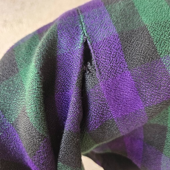 Vintage Bichon Green And Purple Plaid Dress Size 6