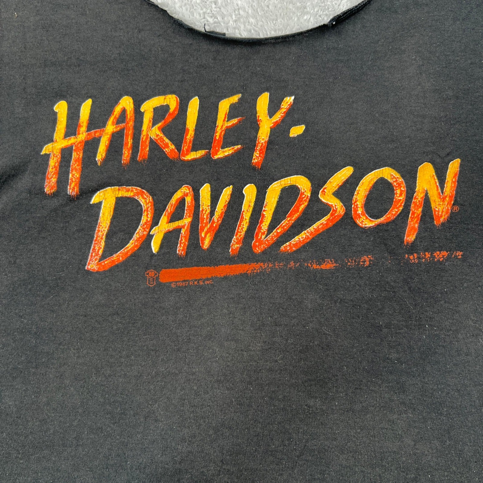 Harley-Davidson 1987 Vintage Graphic T-Shirt Medium Black Women Biker Rocker 80s