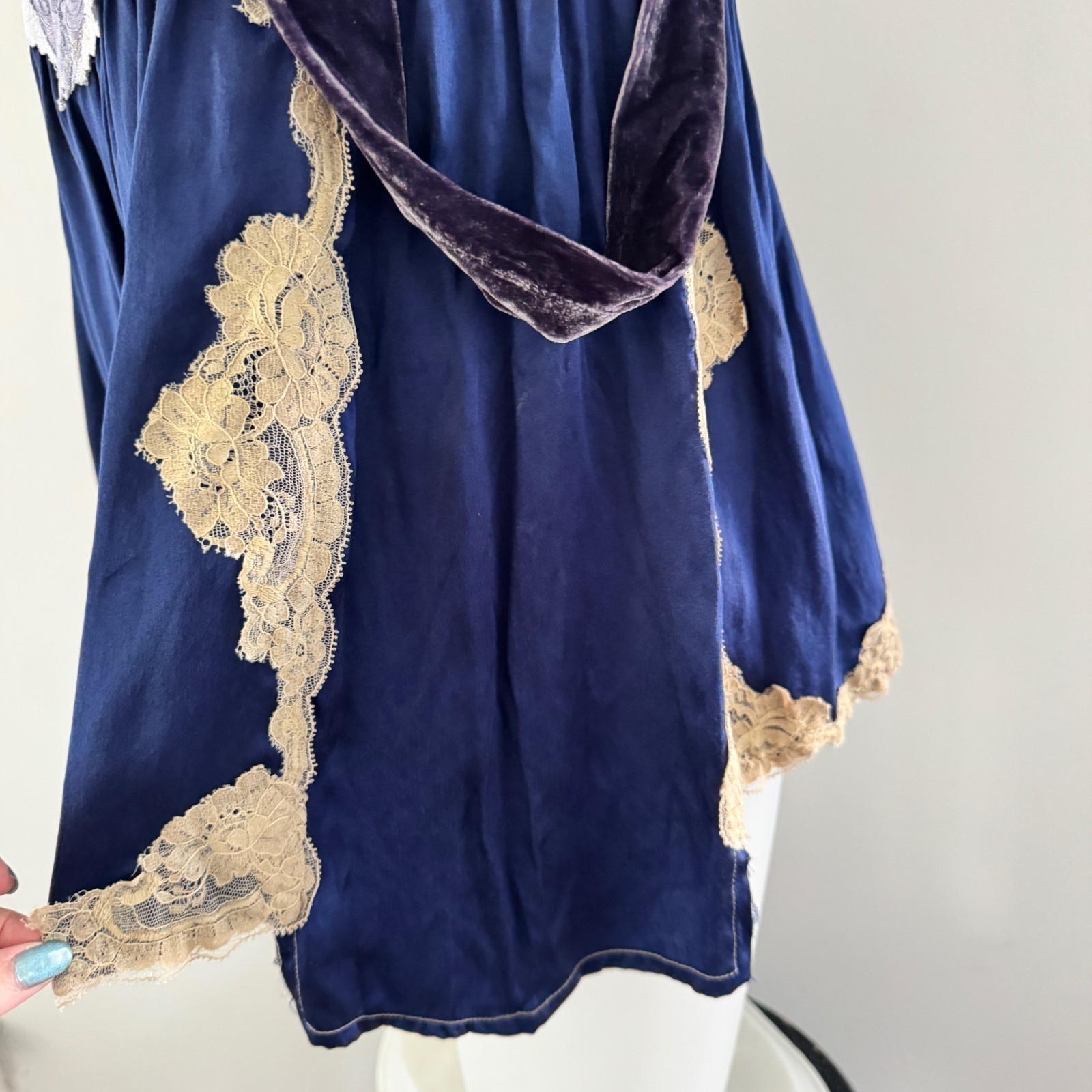 Y2K vtg CIGANA Slip Lace SILK UPCYCLED Girdle Strapless Top Skirt Regency DIY S
