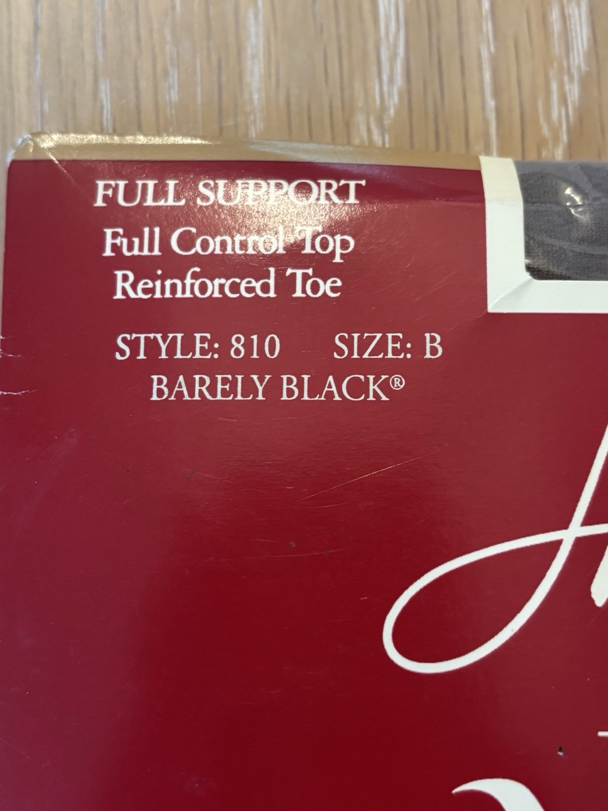 Vtg 90s Hanes ALIVE Full Support Pantyhose Barely Black Reinforced Toe Sz B 810