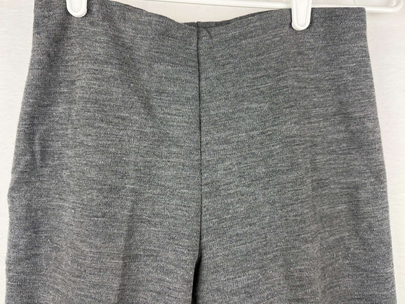 Vintage 70s Gray Pull On Size 10 Flair Knit Pants