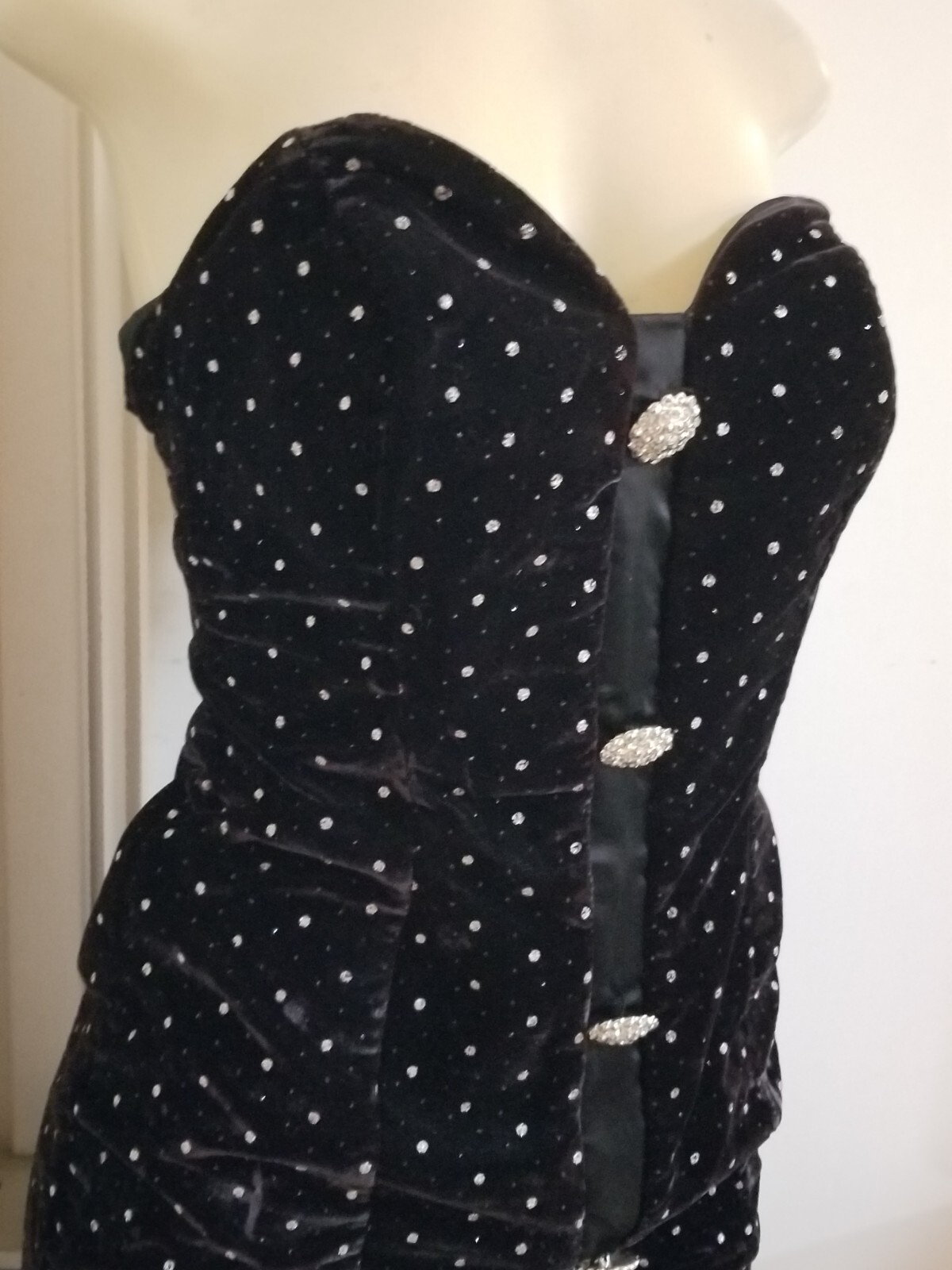 Vintage 80s Karen Okada David Howard climax velvet rhinestone dress