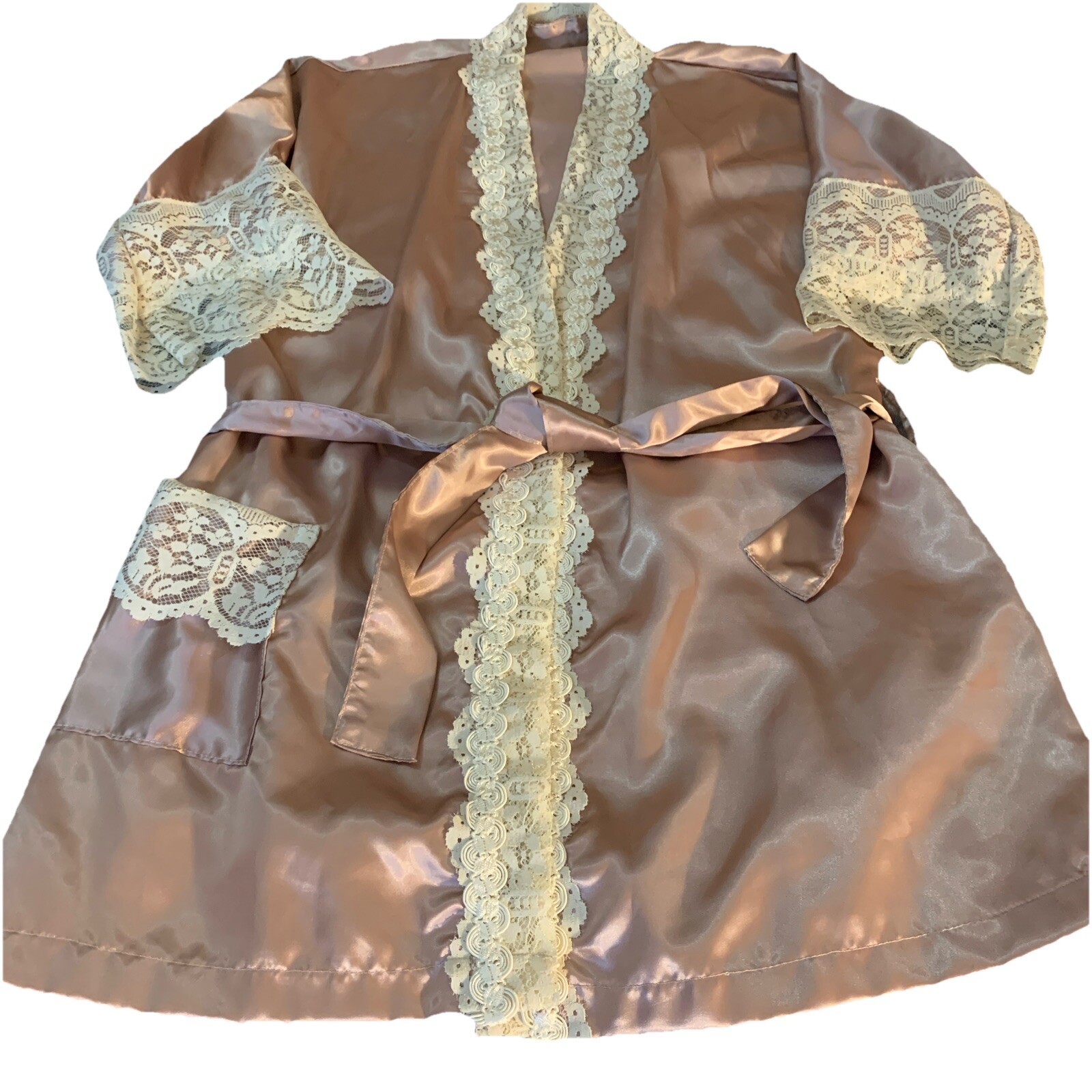 Vintage Irene Parson Bed Jacket Lounging Pant Set Size Small Satin USA
