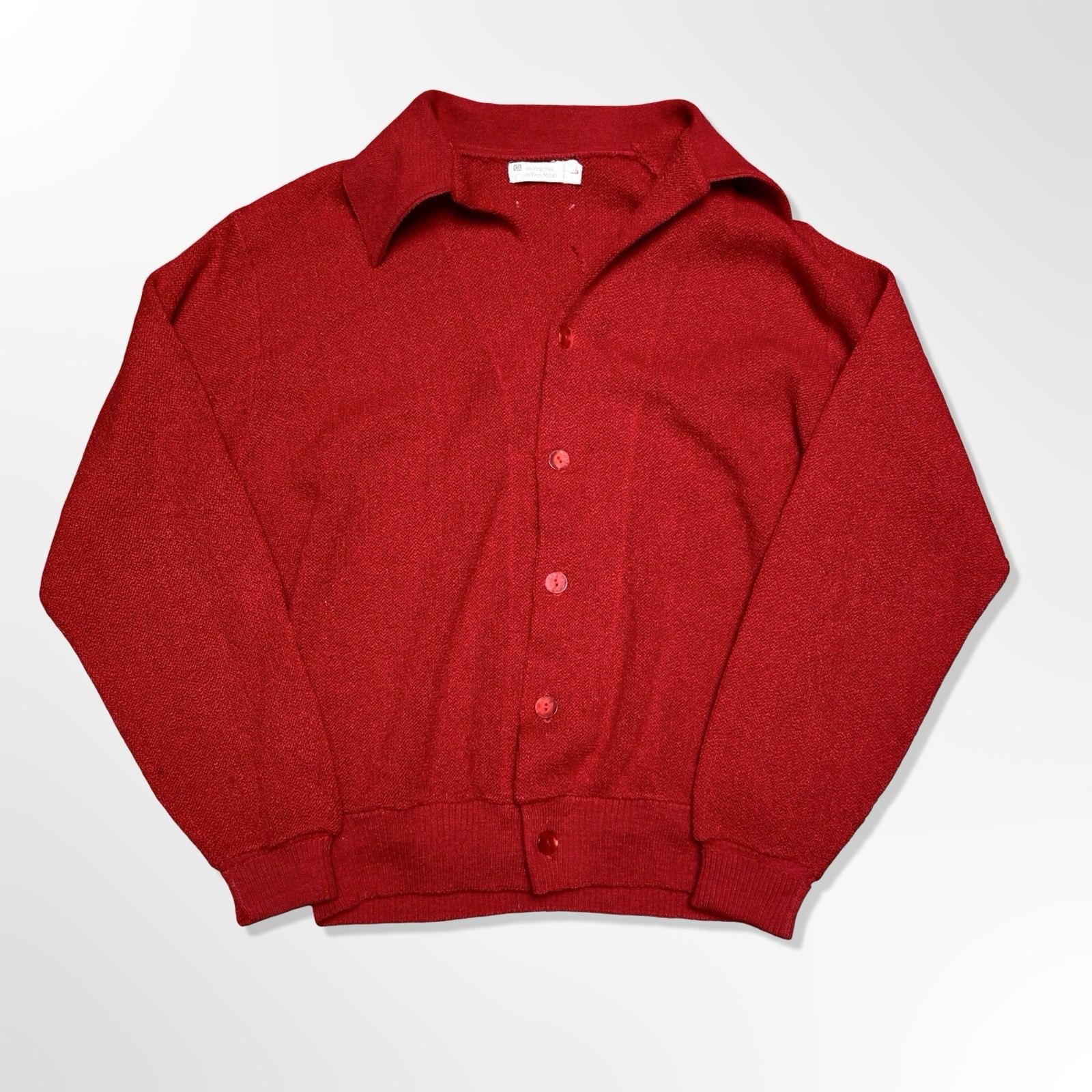 Vintage Union Made Mohair Wool Sweater Cardigan Ladies Garment Women’s L USA Red