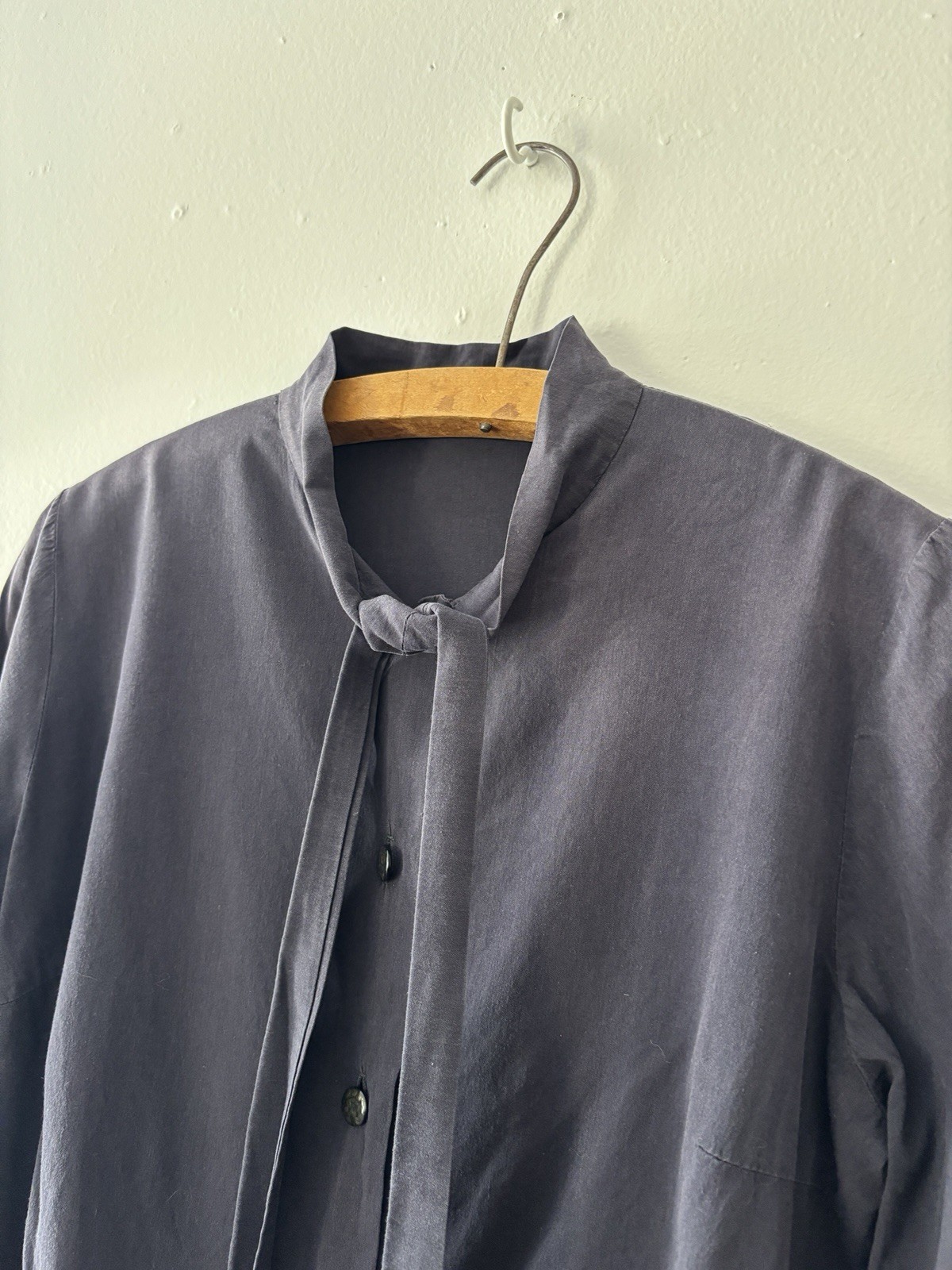 Vintage 1950s Softest Cotton Gabardine Button Down Secretary Blouse