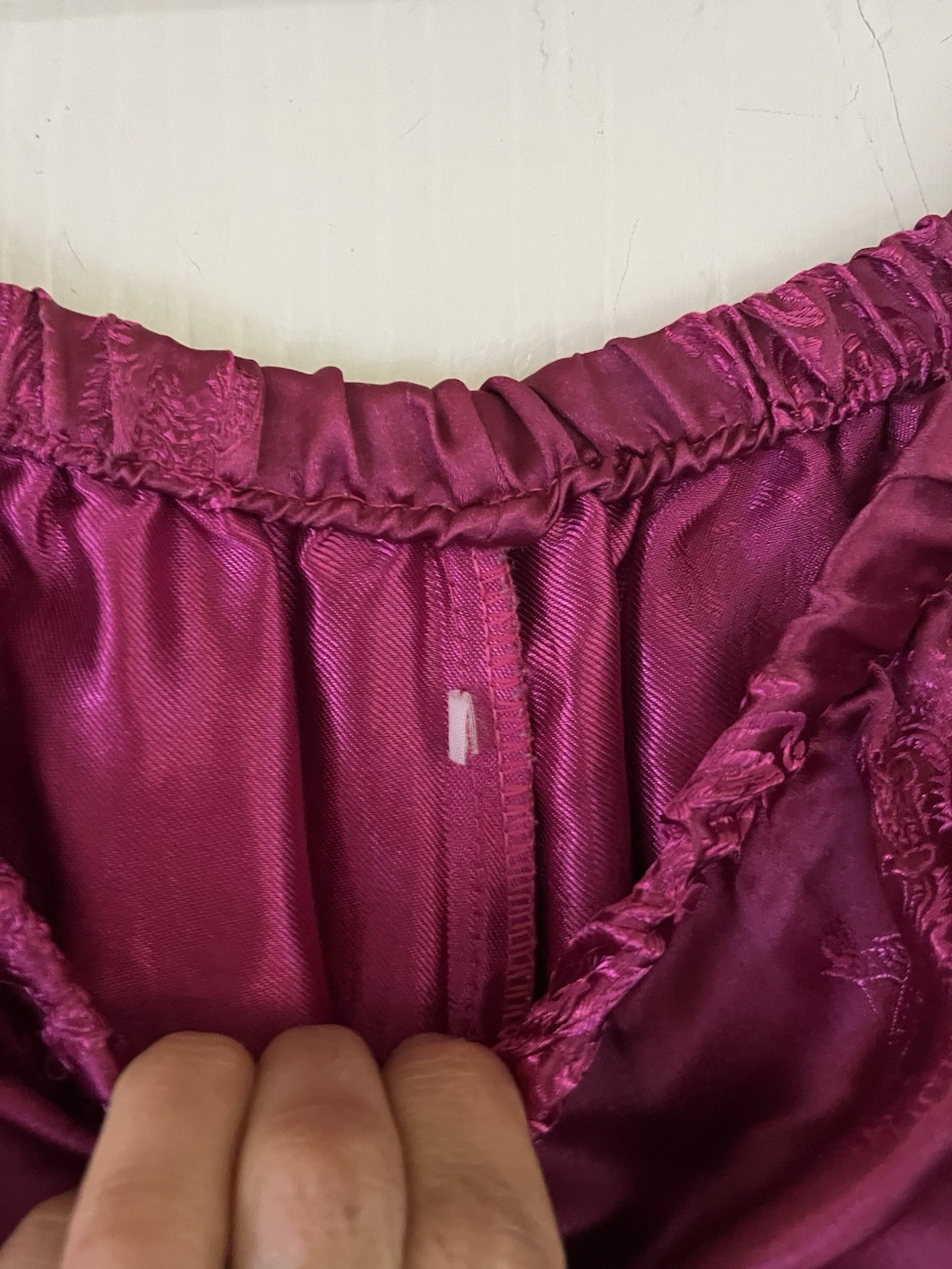 VTG Handmade Asian 70s Brocade Bohemian Festival Hippie Satin Pants S