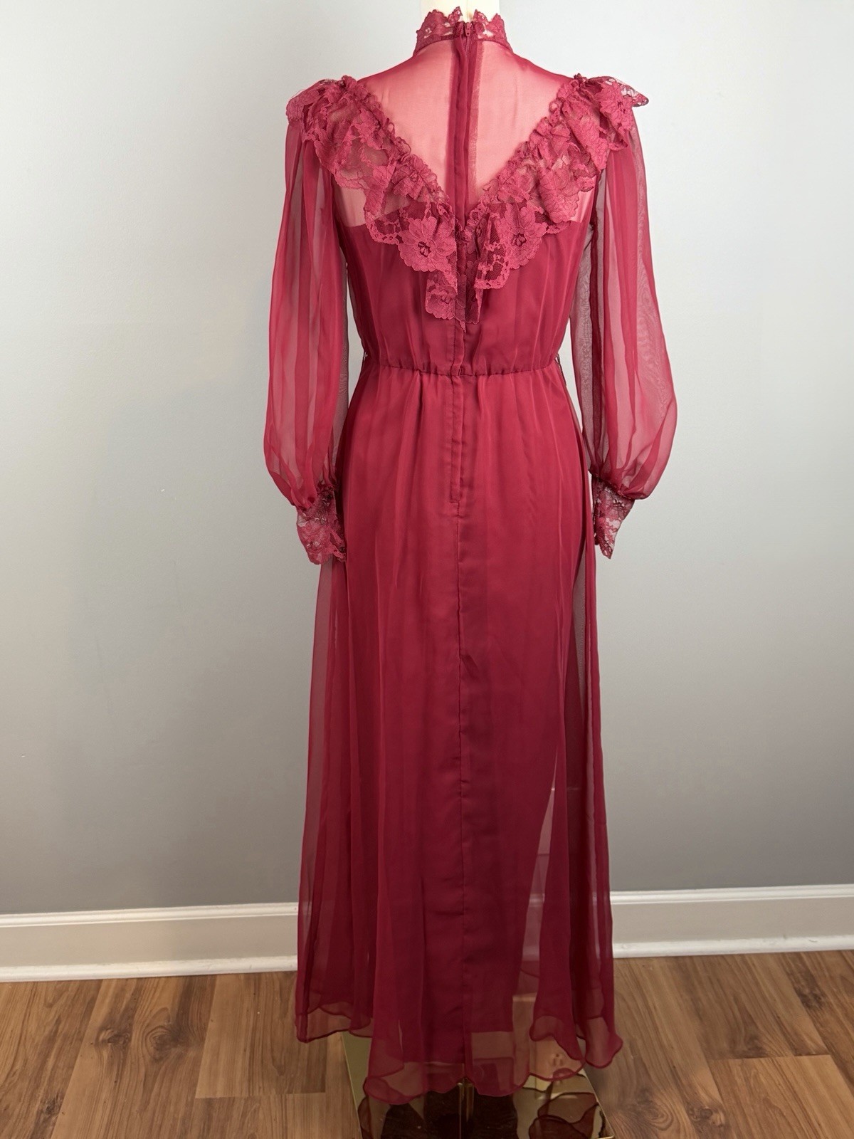 Vtg 70s Victorian Revival Dress Size Small Romantic Prairie Western Cottagecore