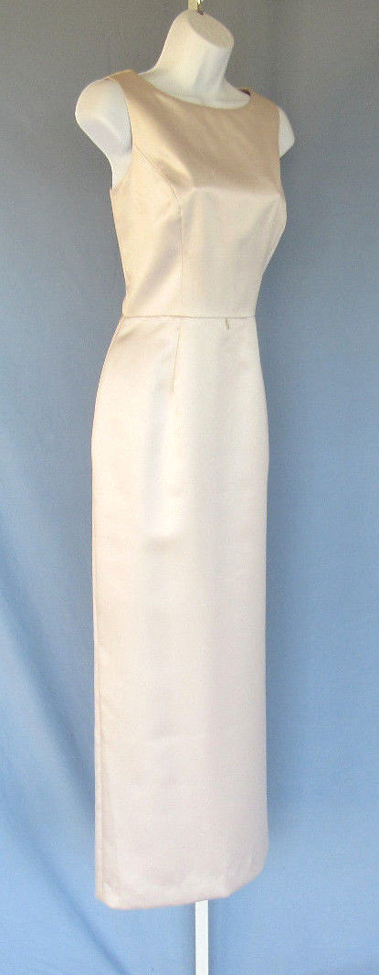 VINTAGE 1990s EN FRANCAIS PETITE HUEY WALTZER DRESS SIZE 8 SILVER GRAY POLY