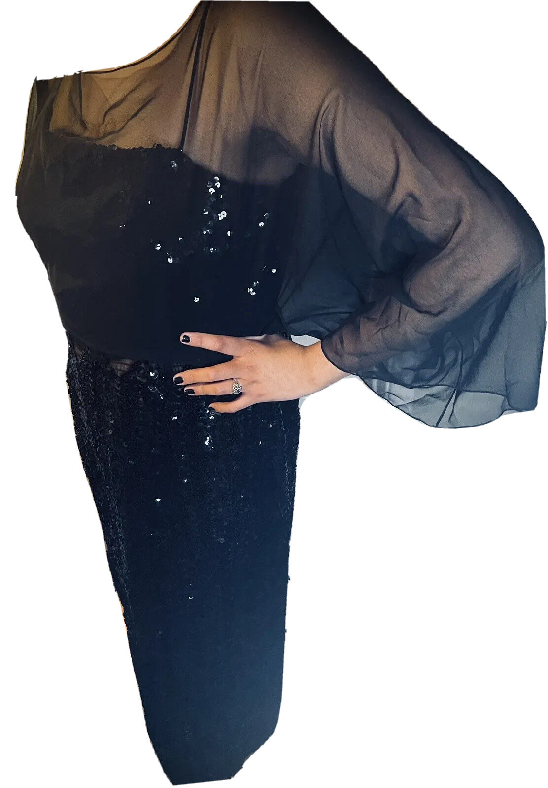 Vintage 60s Jack Bryan “The Graduate” Mrs. Robinson Style Sequin Dress L NWOT