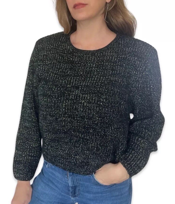 Vintage Limited Express 80s knit sweater Black metallic Size Small