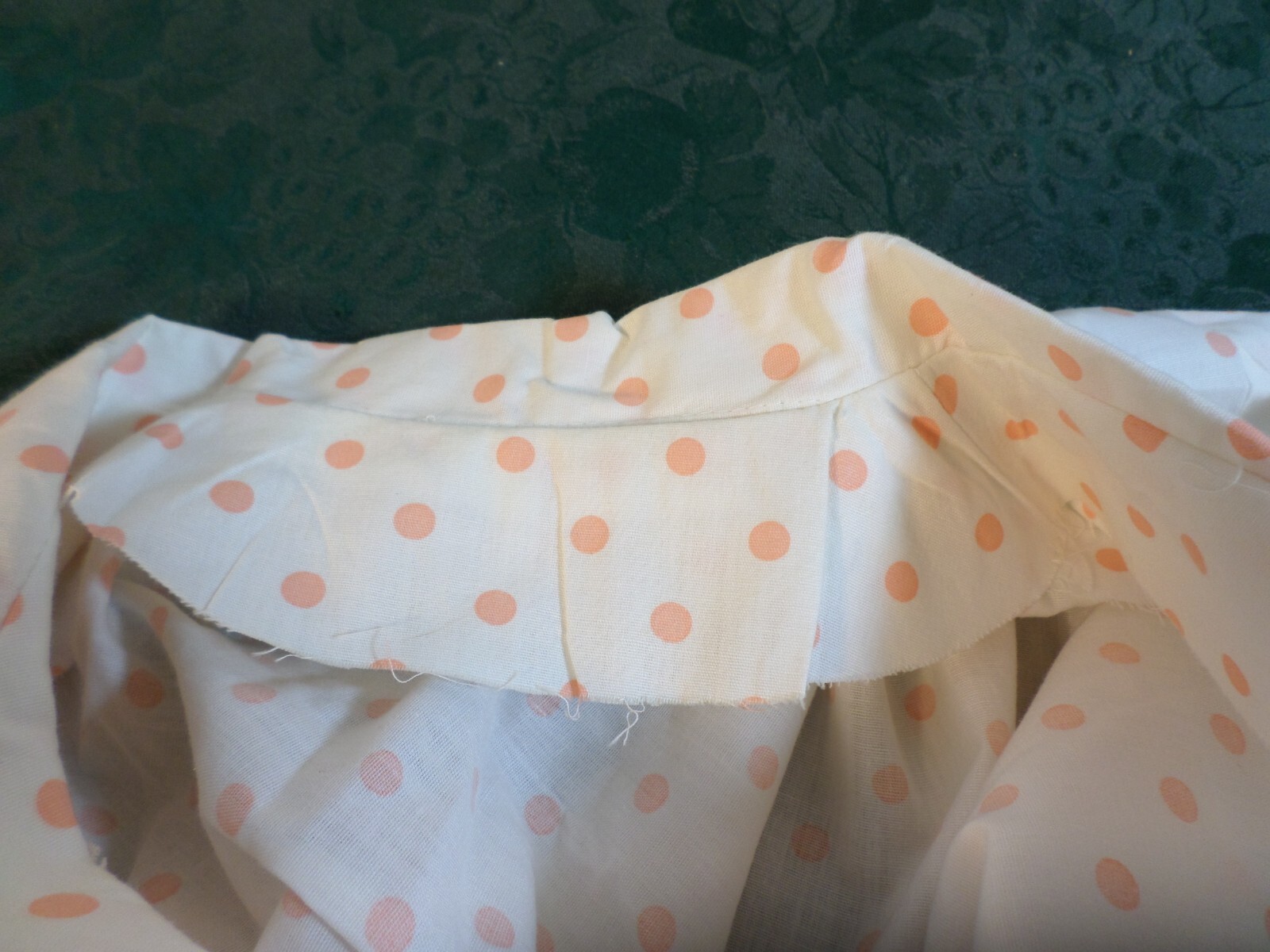 Vintage Handmade Pink Polka Dot Short Sleeved Button Front Blouse