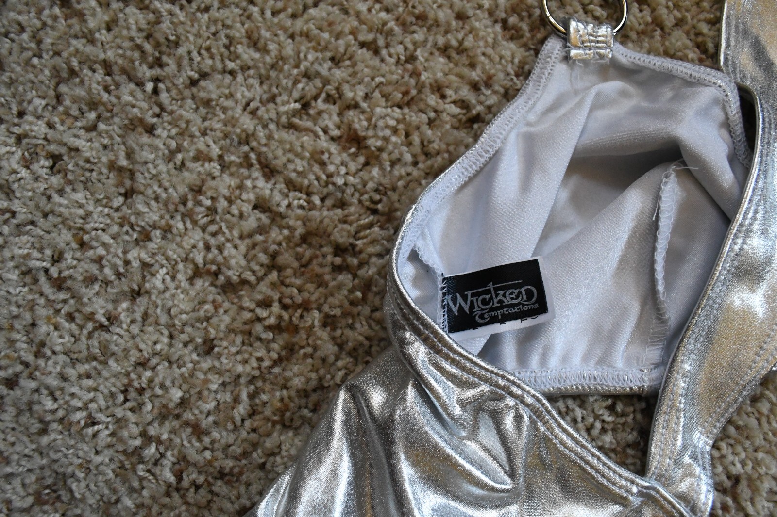 VINTAGE 1990’S METALLIC SILVER DANCER DRESS WICKED TEMPTATIONS M/L