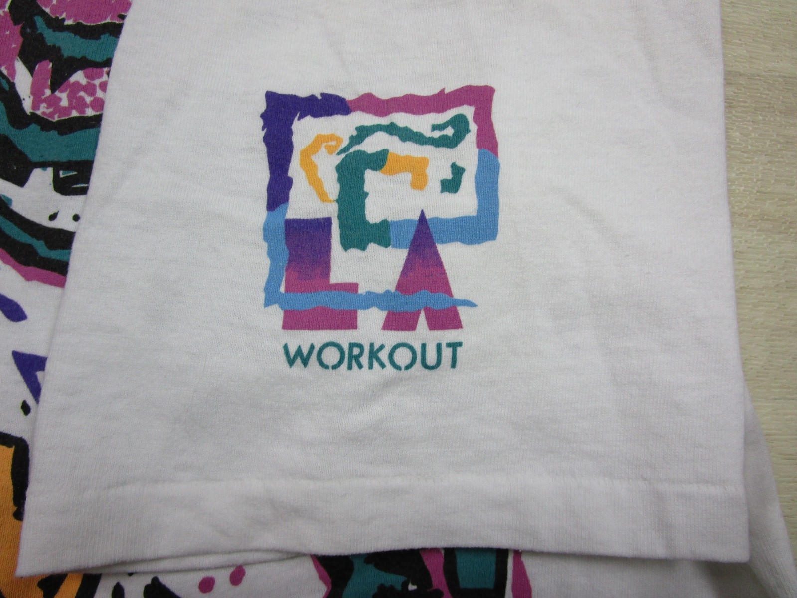 Vintage 80s LA Workout Sleep Shirt Womens (O/S) T-Shirt Dress New Wave