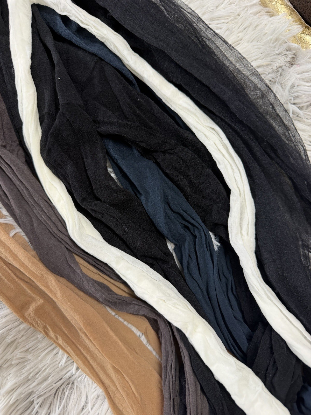 LOT PANTYHOSE Vintage 6 Pair Nude Flesh Blue Blck White Hosiery Craft Wear Used