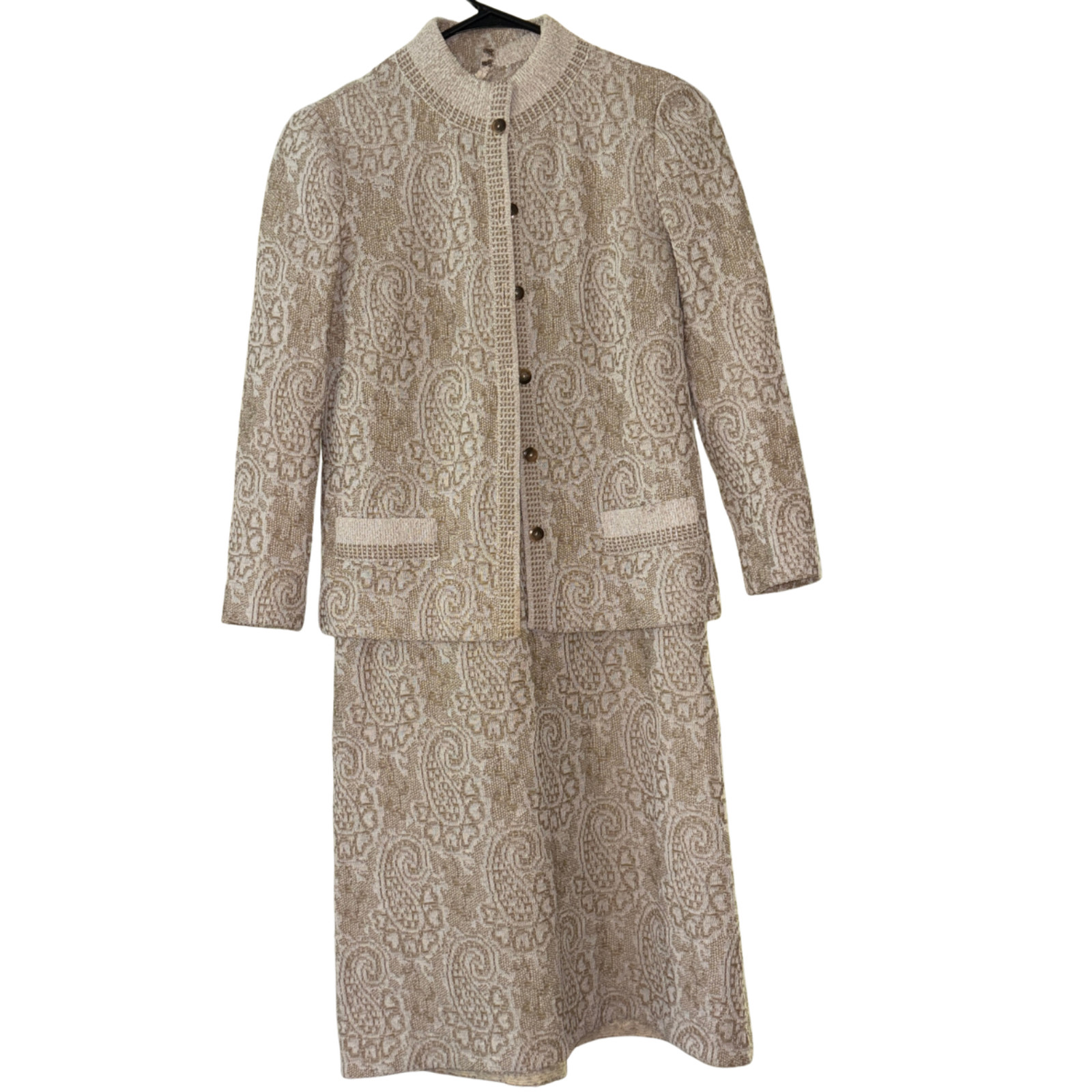 Ladies Union Made 2 Piece Suit Dress Suit Vintage Button Up Jacket Dress Size 10