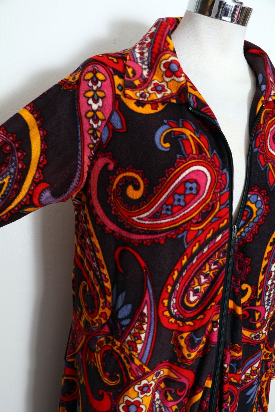60’s Paisley Long Lounge Kaftan House Dress vintage hippie Psychedelic ROBE