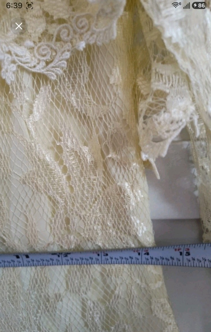 1970s Vtg A La Carte Lace Dress Formal Wedding Sz S 4-6 **See Measurements EUC