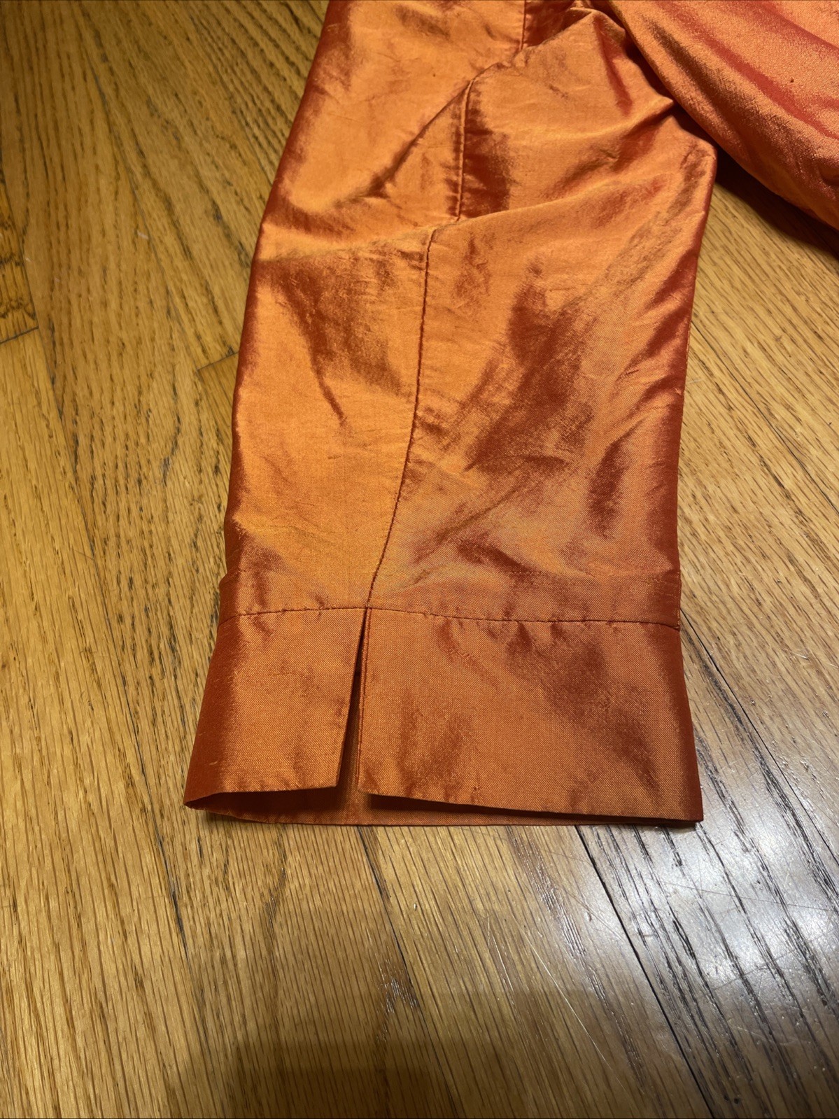 Vintage Singh S. Madan Silk Bronze Orange 100% Silk Bomber Jacket US 4 Small
