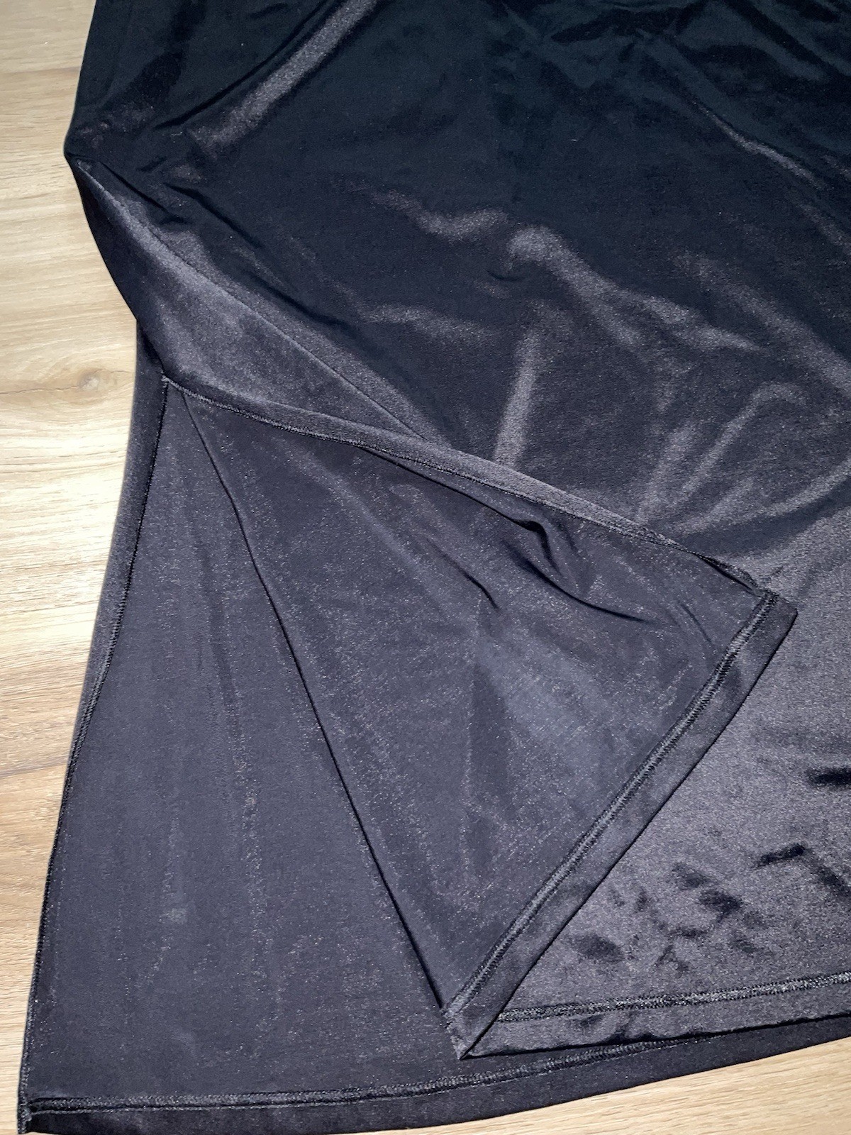 VINTAGE Lace Vassarette Classic Black Half SLIP Skirt Babydoll Slit Size XL—24in