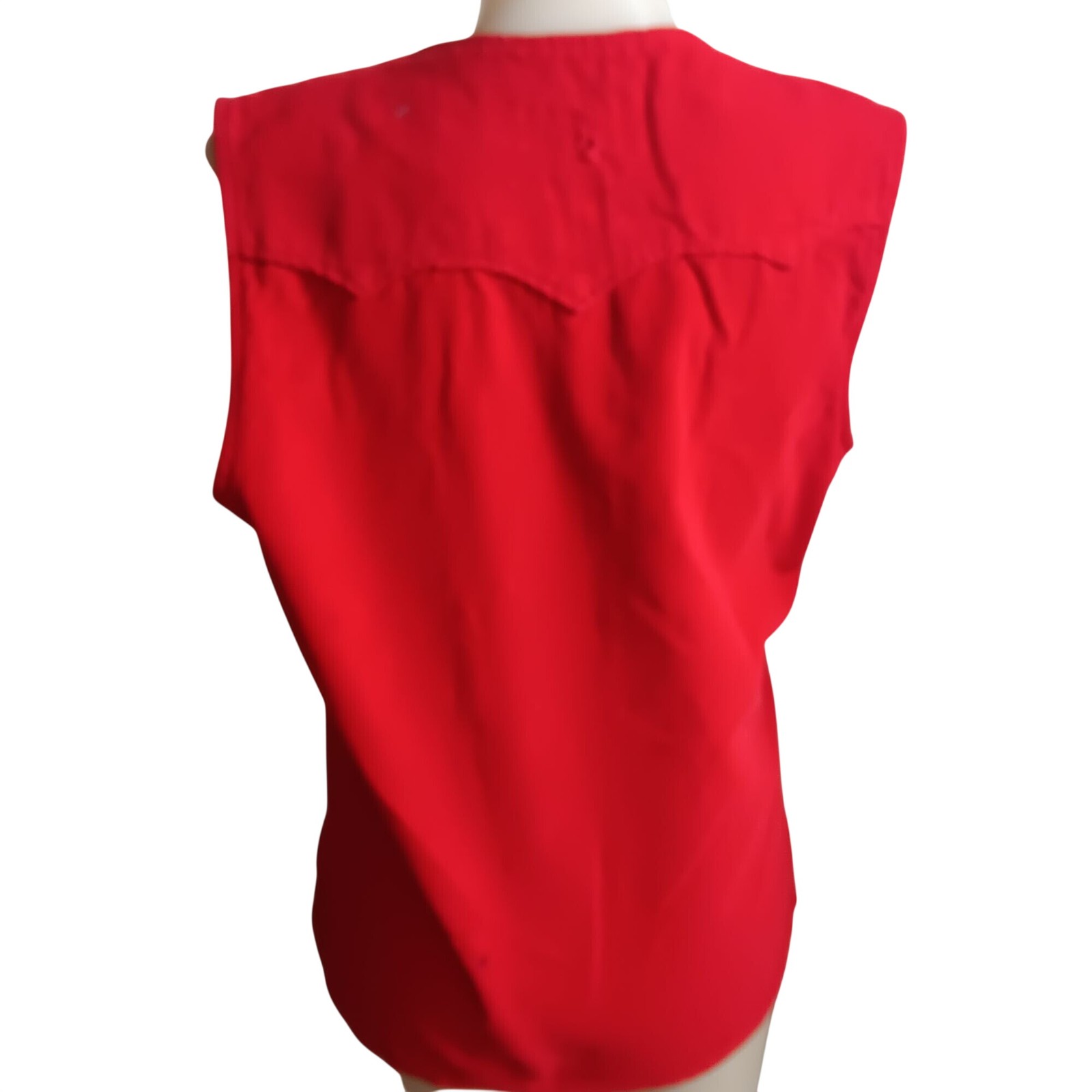 Vintage 1970’s Large Western Vest Prior Red Corduroy Sleeveless Snap Cowgirl