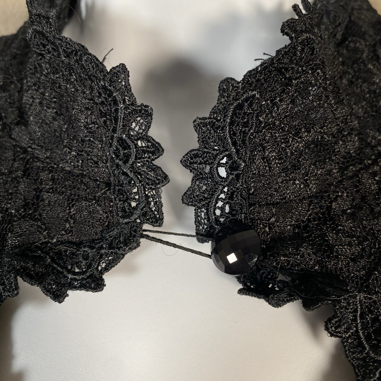 Vintage Black Sheer Lace Cardigan Dress Corset Victorian Gothic Dark Romantic