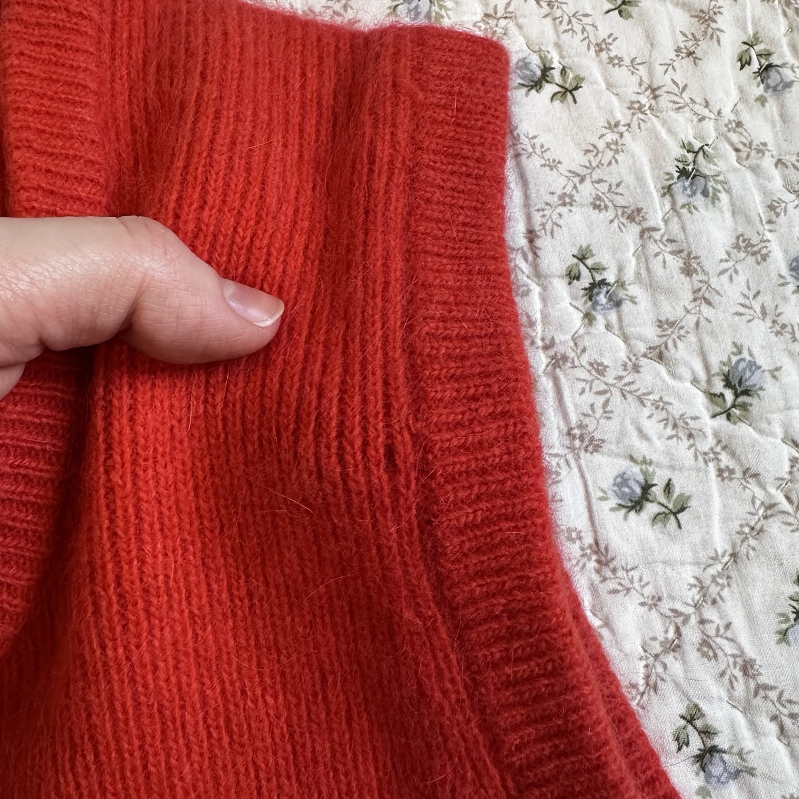 Vintage 60s 70s Orange Stanley blacker Tunic Sweater Vest Wool Angora Womens L