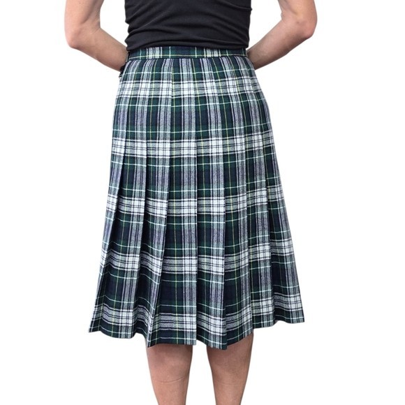 Vintage 90s Wool Tartan Plaid Wrap Skirt Size 10