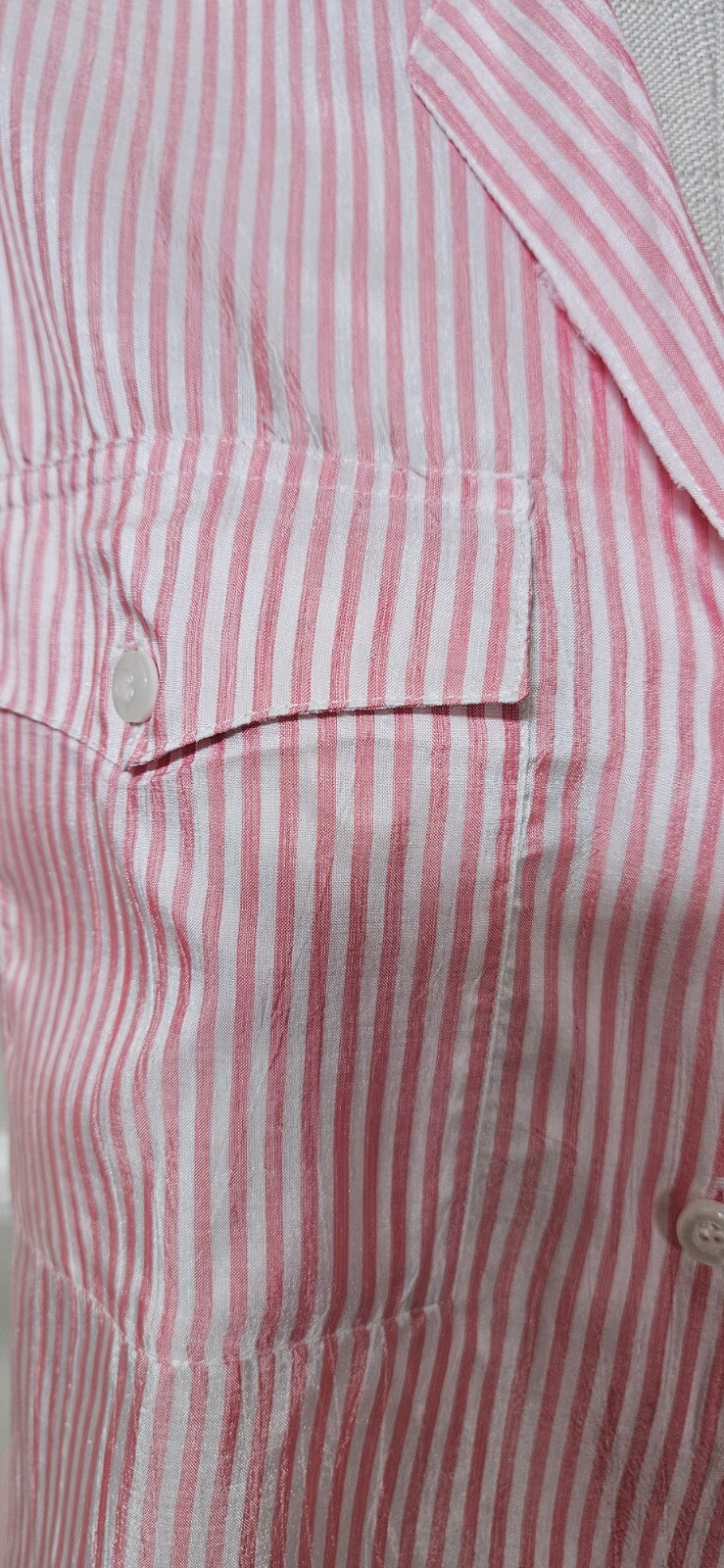 Vintage 1980s Pink And White Striped Blouse By Shapely As Pictured