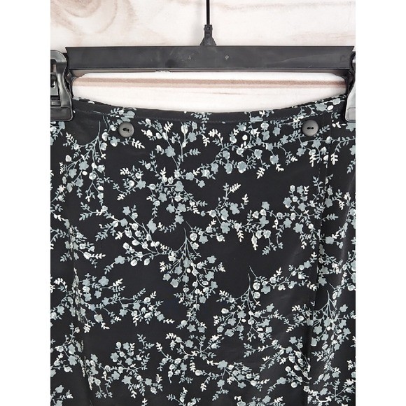 Vintage TR Bentley Black Ditsy Floral Mini Skirt Tulip Hem Women’s 4 XS
