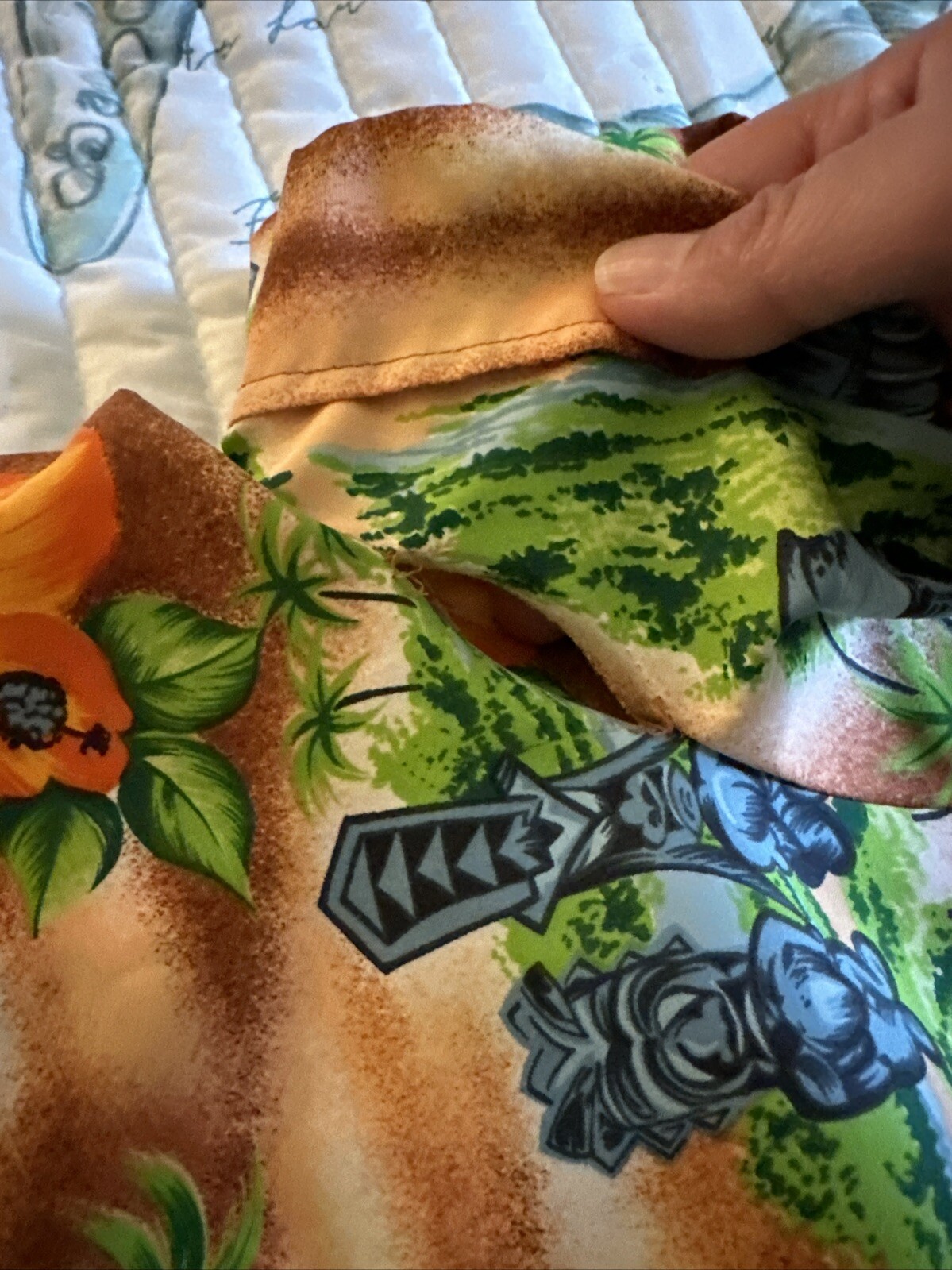 Vintage Hawaiian Midi Dress MuuMuu Made In Hawaii Hibiscus Tiki Huts Sz. 16