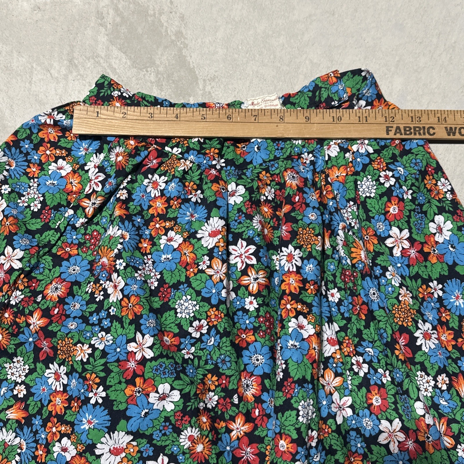 Vintage 1970s Floral Maxi Skirt Boho Tapestry SZ Small Sara Goldstein Hippy