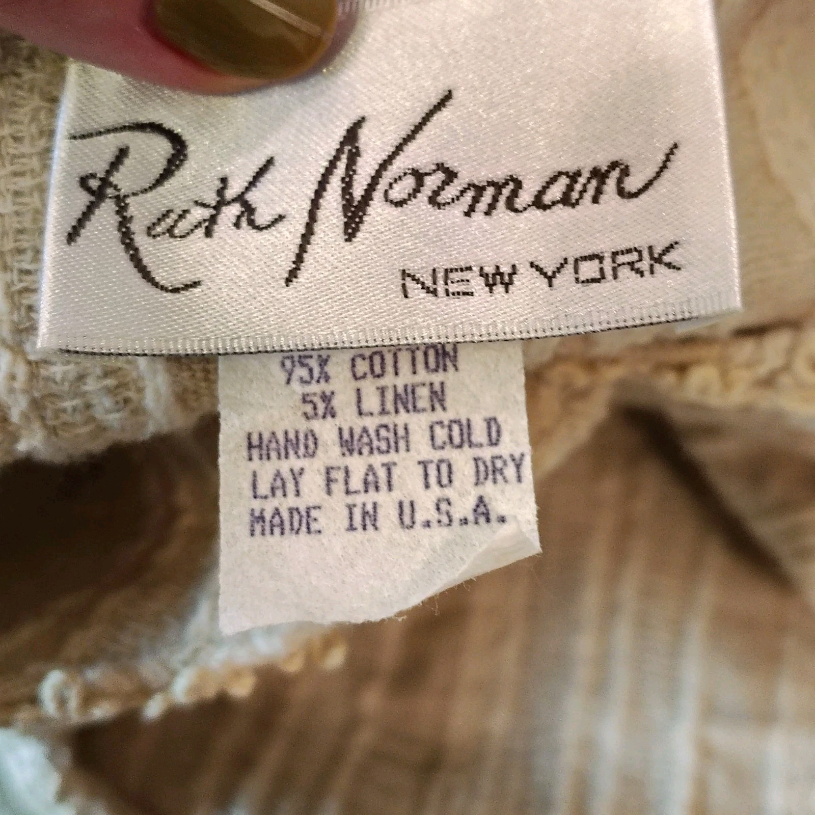 VINTAGE RUTH NORMAN NEW YORK WOMENS MEDIUM COTTON LINEN BLEND SHIRT JACKET USA